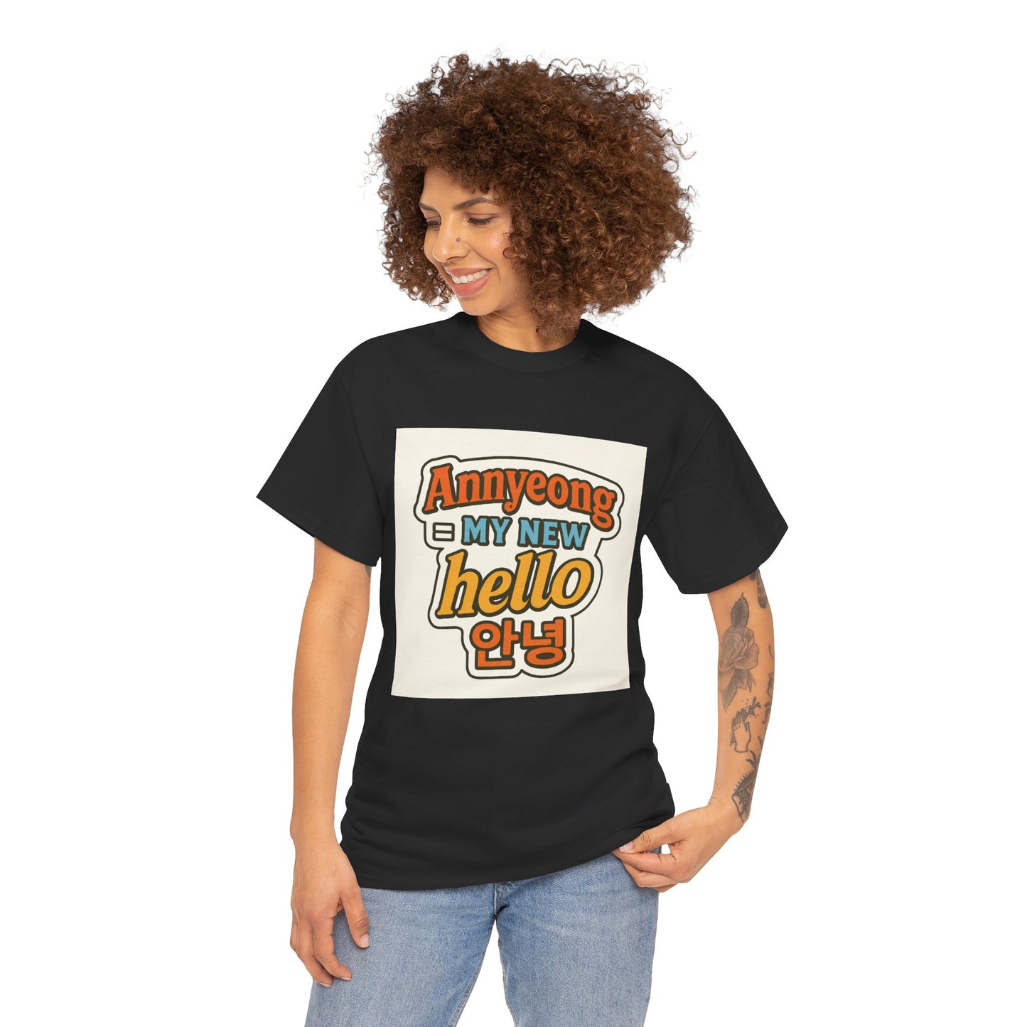 Annyeong!  Trendy Graphic Tee for Everyday Wear, Cute Unisex Tee, Perfect Gift for Friends, Stylish Casual Top, Korean-Inspired T-Shirt