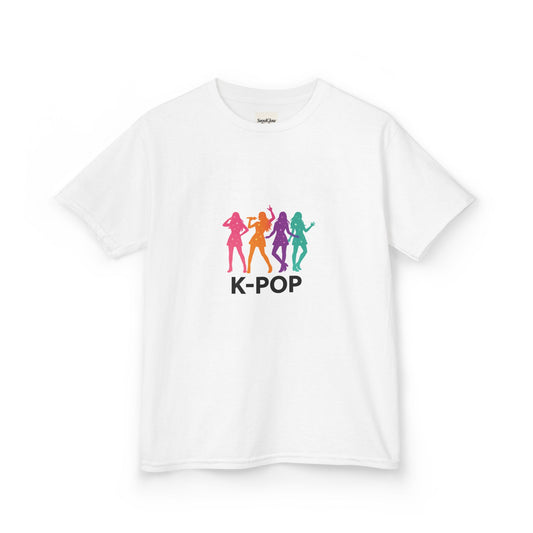 K-Pop Kids Tee, Fun Youth Shirt, Colorful Graphic Tee, Trendy Kids Apparel, Perfect Gift for Music Lovers