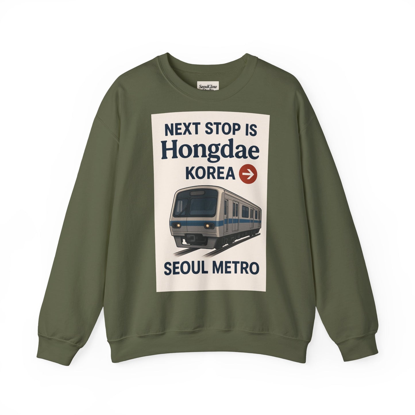 Hongdae Metro Sweatshirt, Seoul, Korea travel Unisex Crewneck, Perfect for Travelers, Urban Outfit, Gift for Transit Enthusiasts