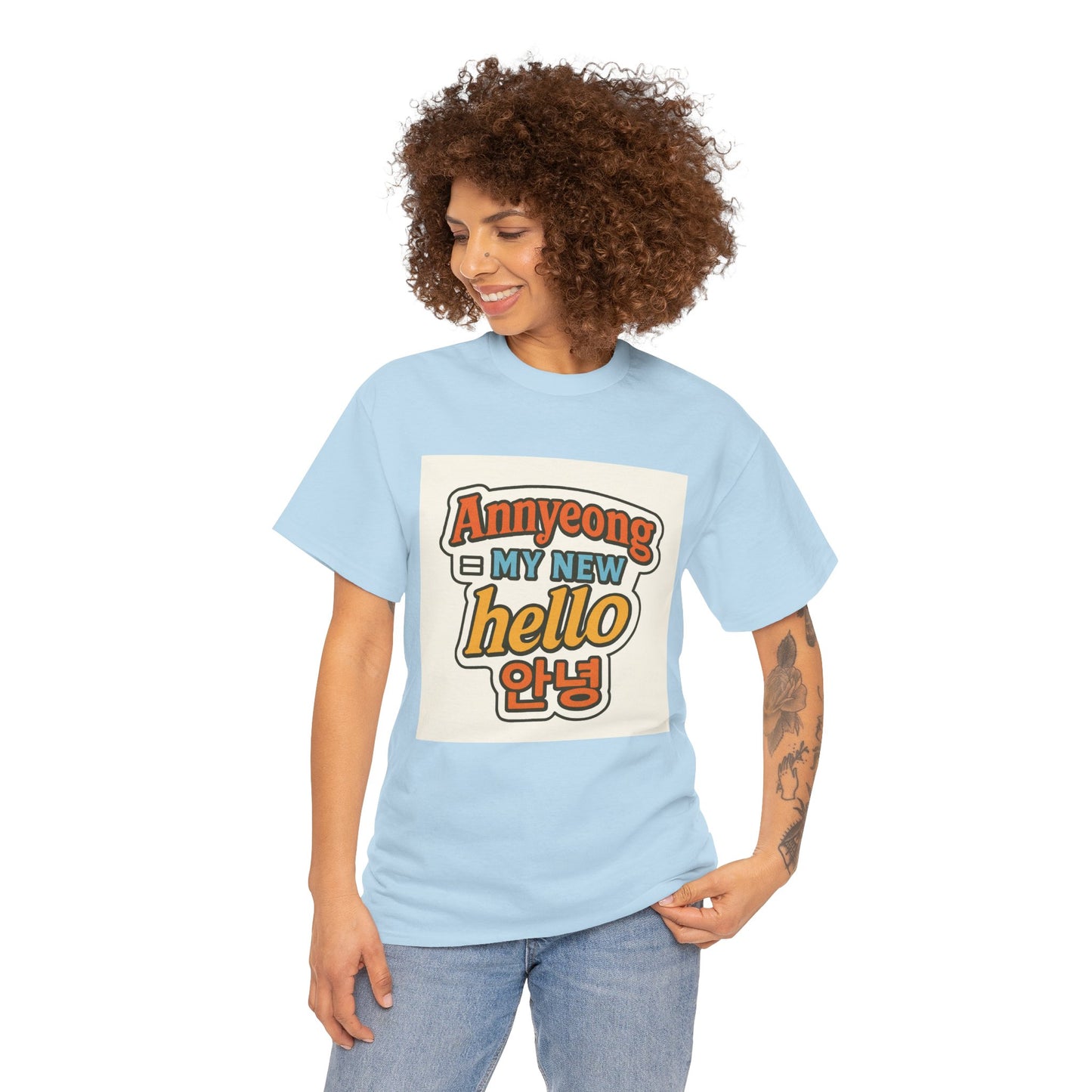 Annyeong!  Trendy Graphic Tee for Everyday Wear, Cute Unisex Tee, Perfect Gift for Friends, Stylish Casual Top, Korean-Inspired T-Shirt