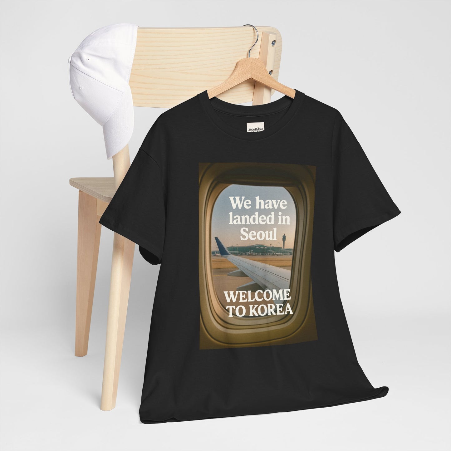 Landed in Seoul, Seoul Travel Tee - Welcome to Korea Unisex Cotton T-Shirt, Casual Travel Shirt, Gift for Travelers, Vintage Airplane Design Shirt, [...]