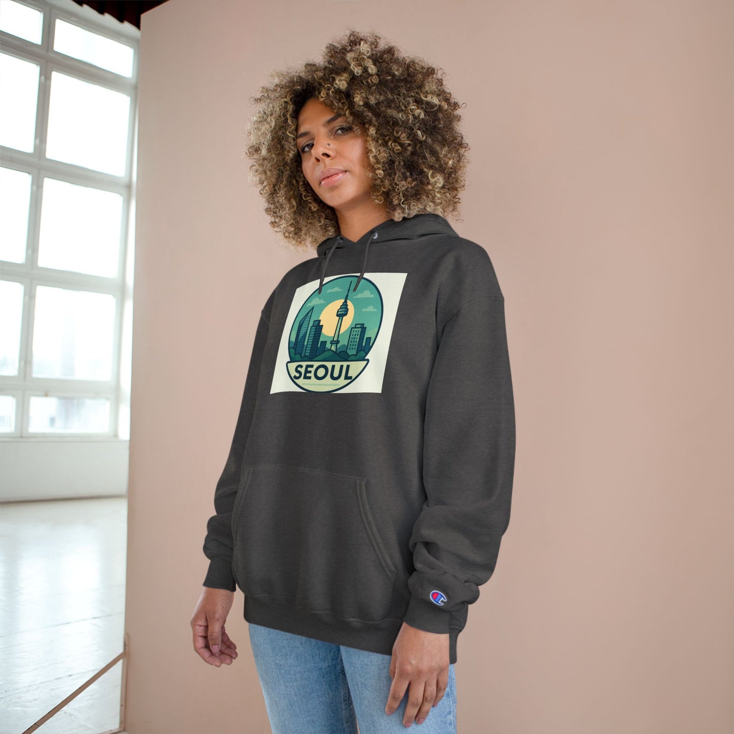(US) Seoul Skyline Champion Hoodie - Urban Travel