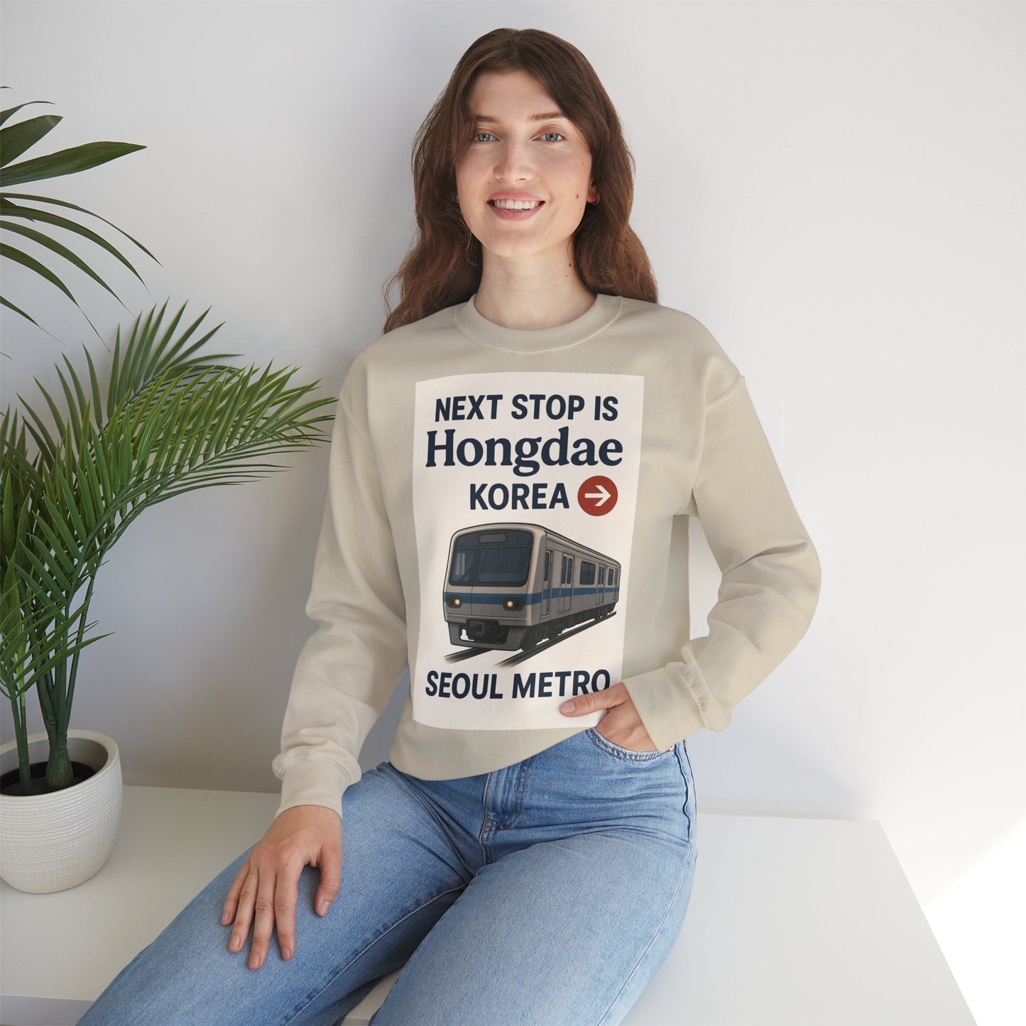 Hongdae Metro Sweatshirt, Seoul, Korea travel Unisex Crewneck, Perfect for Travelers, Urban Outfit, Gift for Transit Enthusiasts