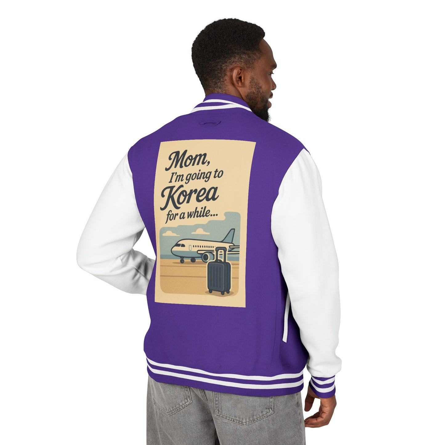 Mom I'm Going to Korea Letterman Jacket - Travel