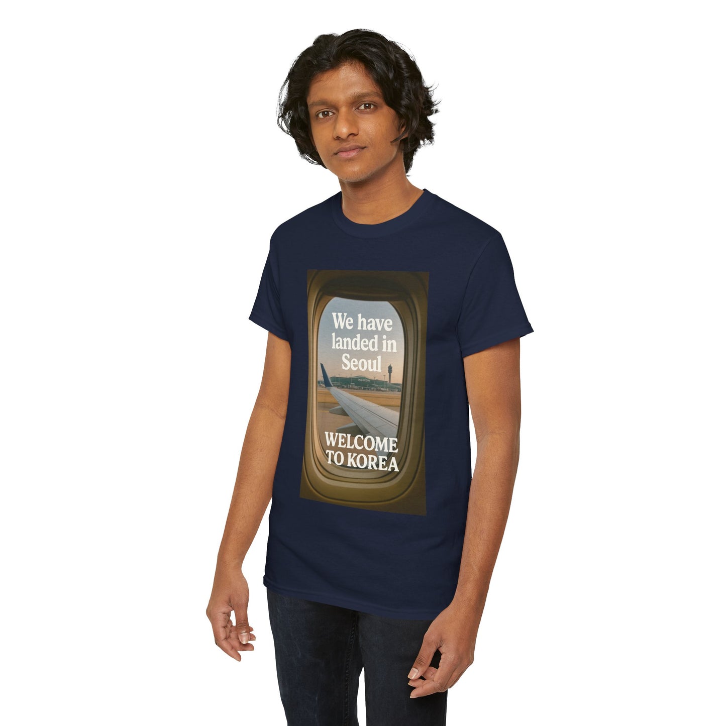 Landed in Seoul, Seoul Travel Tee - Welcome to Korea Unisex Cotton T-Shirt, Casual Travel Shirt, Gift for Travelers, Vintage Airplane Design Shirt, [...]