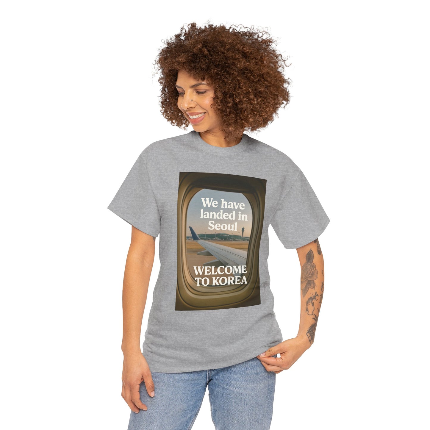 Landed in Seoul, Seoul Travel Tee - Welcome to Korea Unisex Cotton T-Shirt, Casual Travel Shirt, Gift for Travelers, Vintage Airplane Design Shirt, [...]