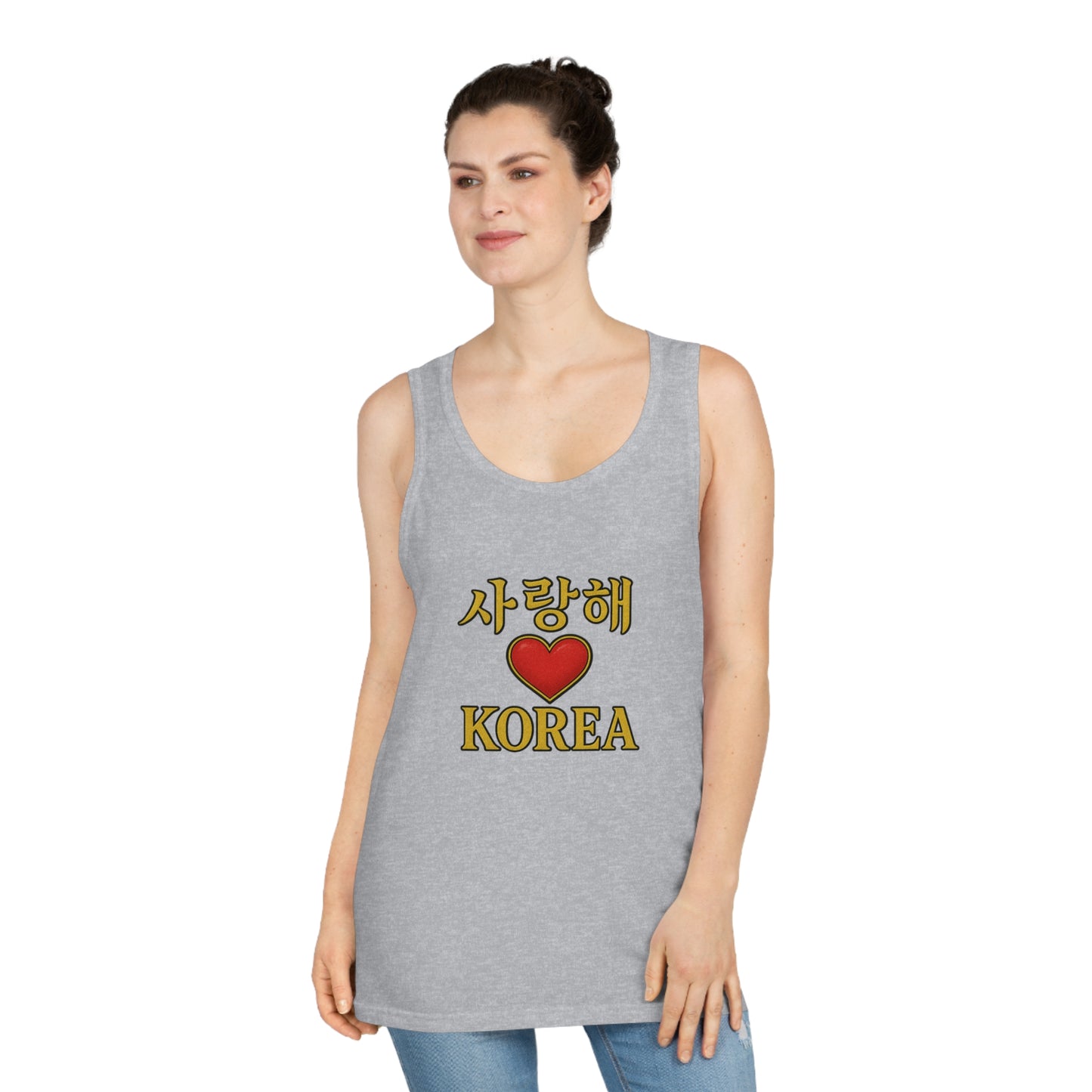 Love  Korea Tank Top, Unisex Summer Shirt, Casual Wear, Gift for Fans, Vacation Outfit, Korea Lover Apparel