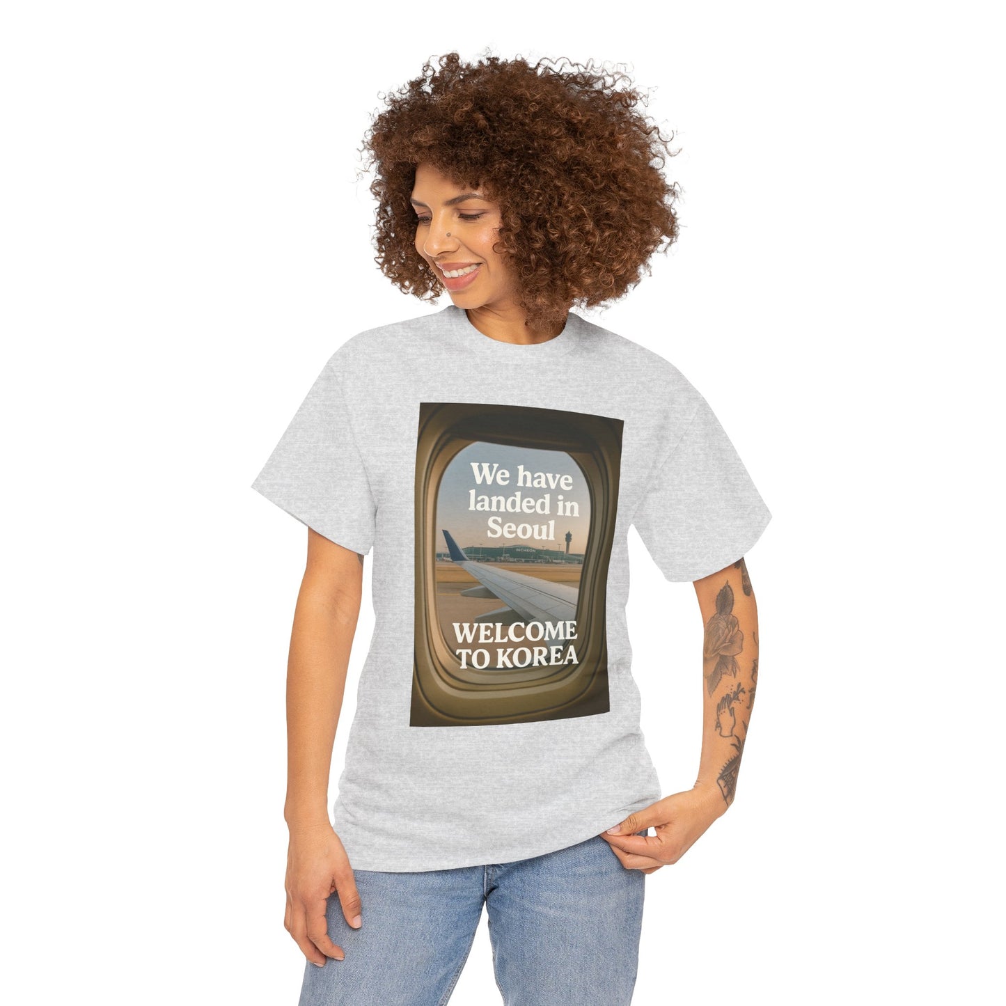 Landed in Seoul, Seoul Travel Tee - Welcome to Korea Unisex Cotton T-Shirt, Casual Travel Shirt, Gift for Travelers, Vintage Airplane Design Shirt, [...]