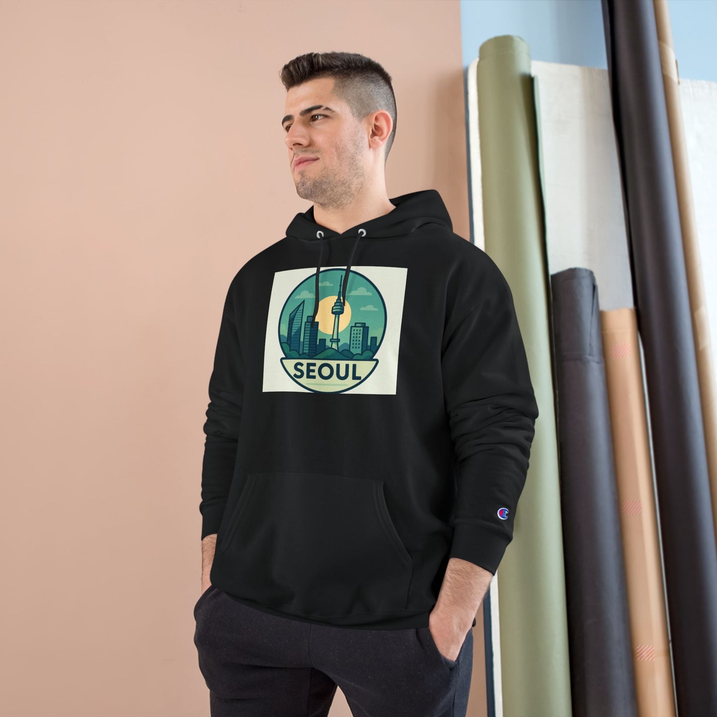 (US) Seoul Skyline Champion Hoodie - Urban Travel