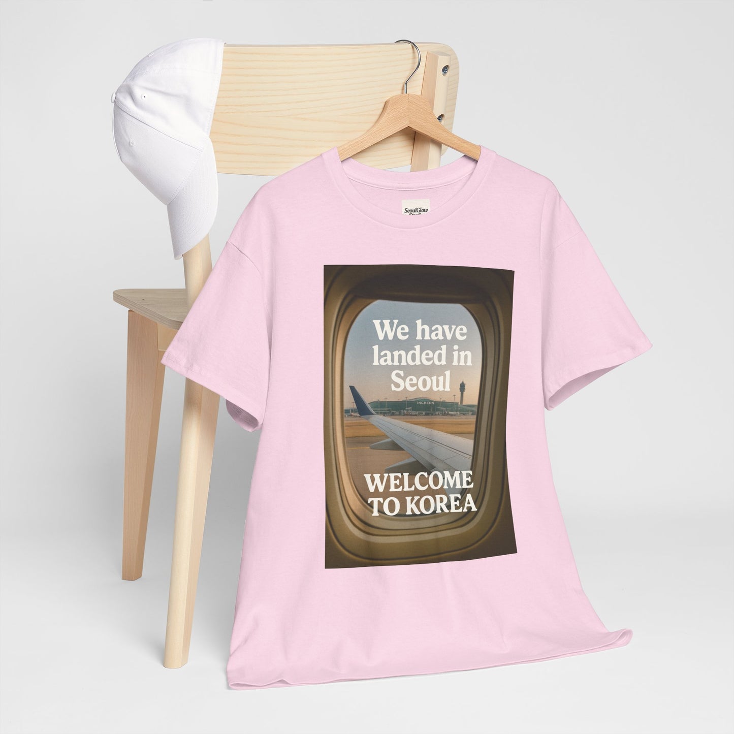 Landed in Seoul, Seoul Travel Tee - Welcome to Korea Unisex Cotton T-Shirt, Casual Travel Shirt, Gift for Travelers, Vintage Airplane Design Shirt, [...]