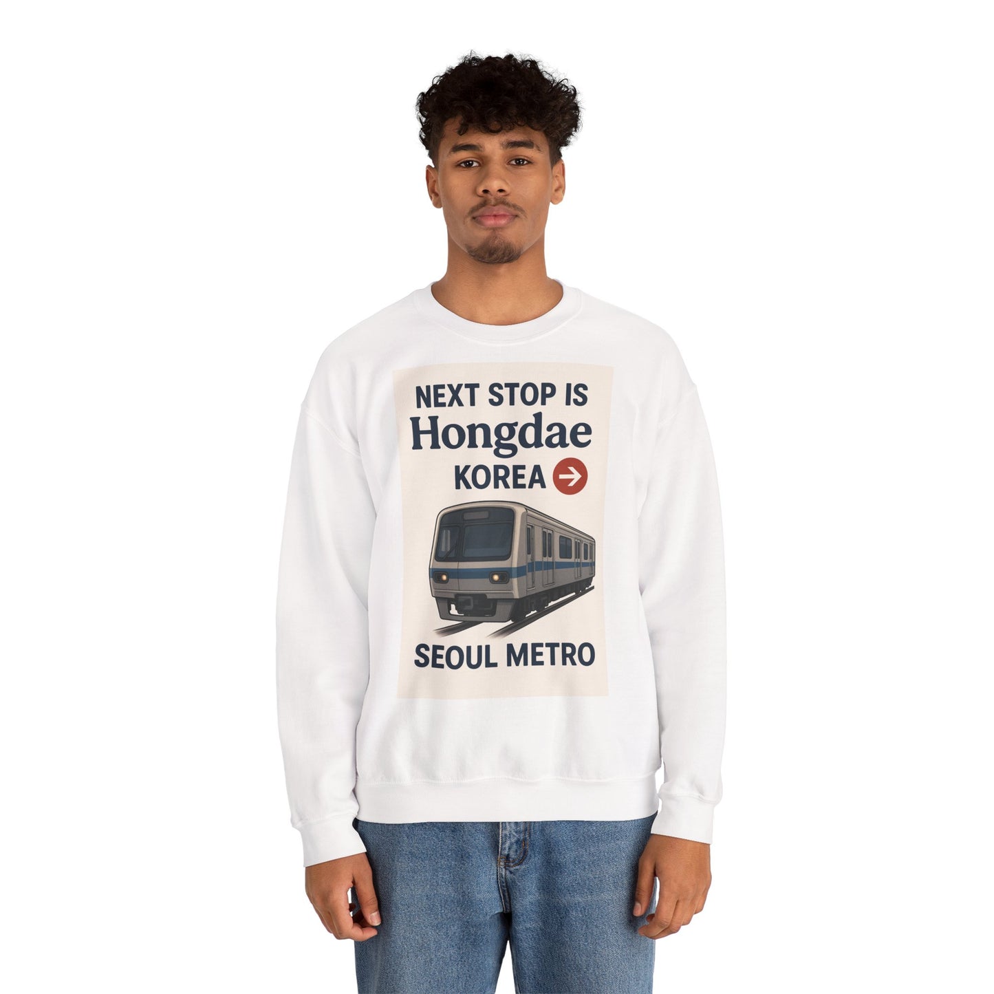 Hongdae Metro Sweatshirt, Seoul, Korea travel Unisex Crewneck, Perfect for Travelers, Urban Outfit, Gift for Transit Enthusiasts
