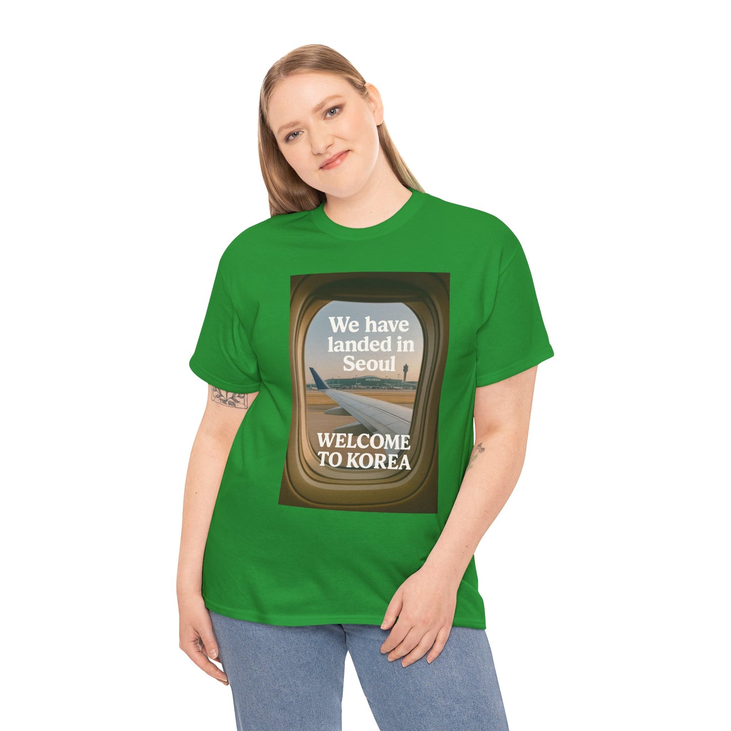 Landed in Seoul, Seoul Travel Tee - Welcome to Korea Unisex Cotton T-Shirt, Casual Travel Shirt, Gift for Travelers, Vintage Airplane Design Shirt, [...]