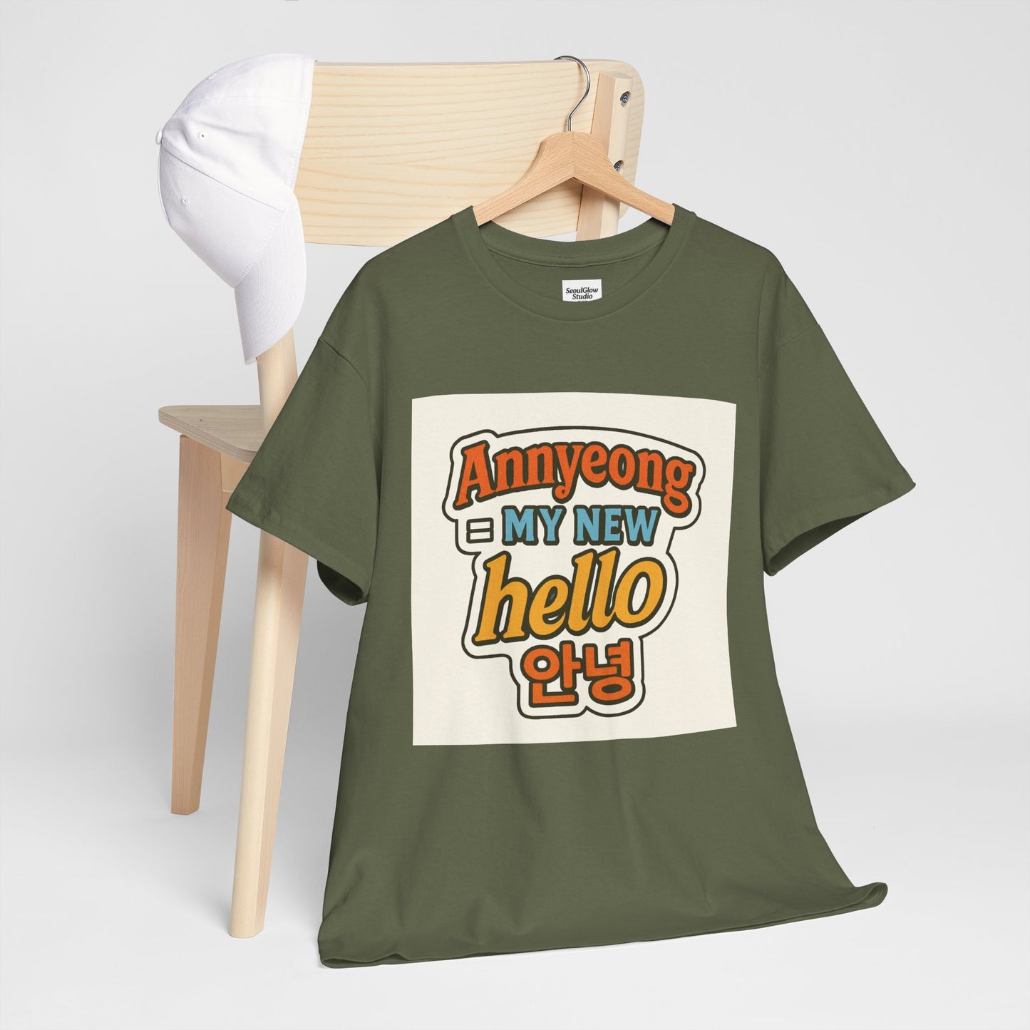 Annyeong!  Trendy Graphic Tee for Everyday Wear, Cute Unisex Tee, Perfect Gift for Friends, Stylish Casual Top, Korean-Inspired T-Shirt