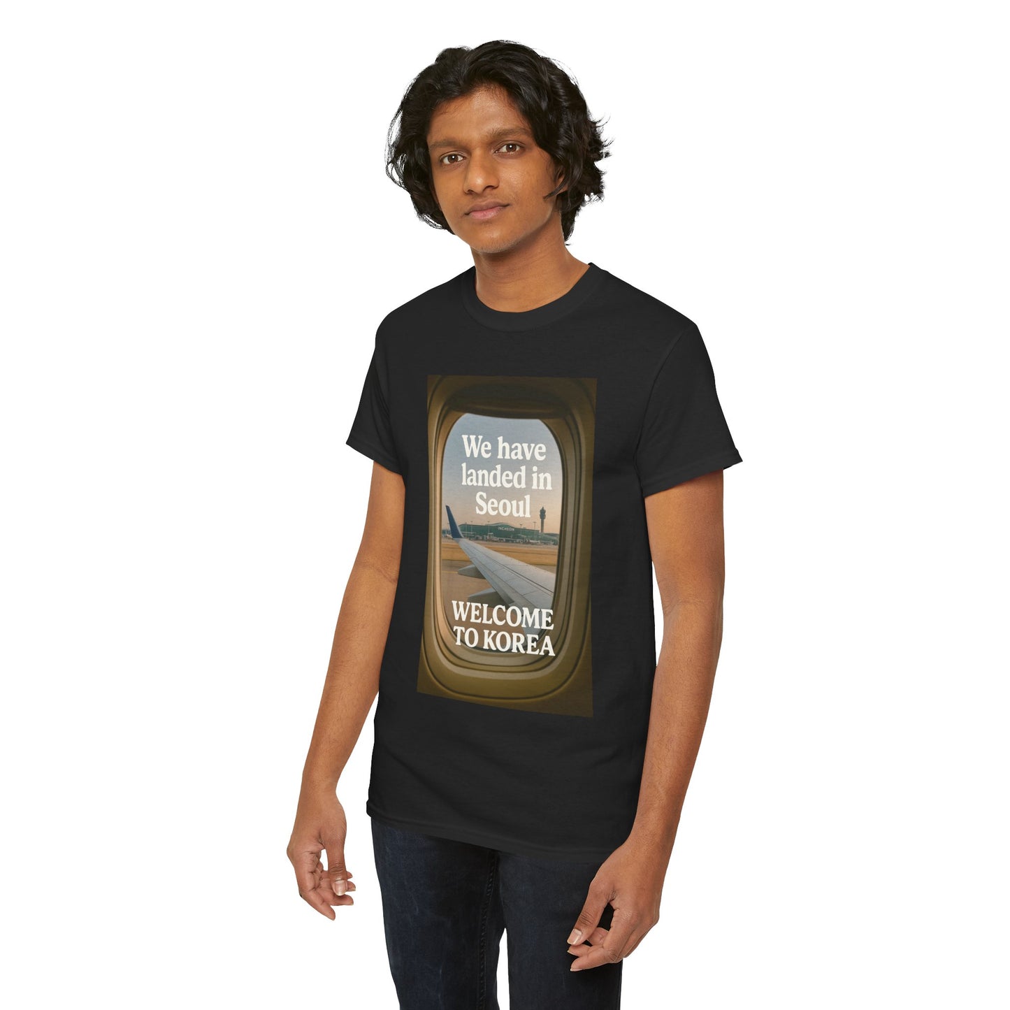 Landed in Seoul, Seoul Travel Tee - Welcome to Korea Unisex Cotton T-Shirt, Casual Travel Shirt, Gift for Travelers, Vintage Airplane Design Shirt, [...]