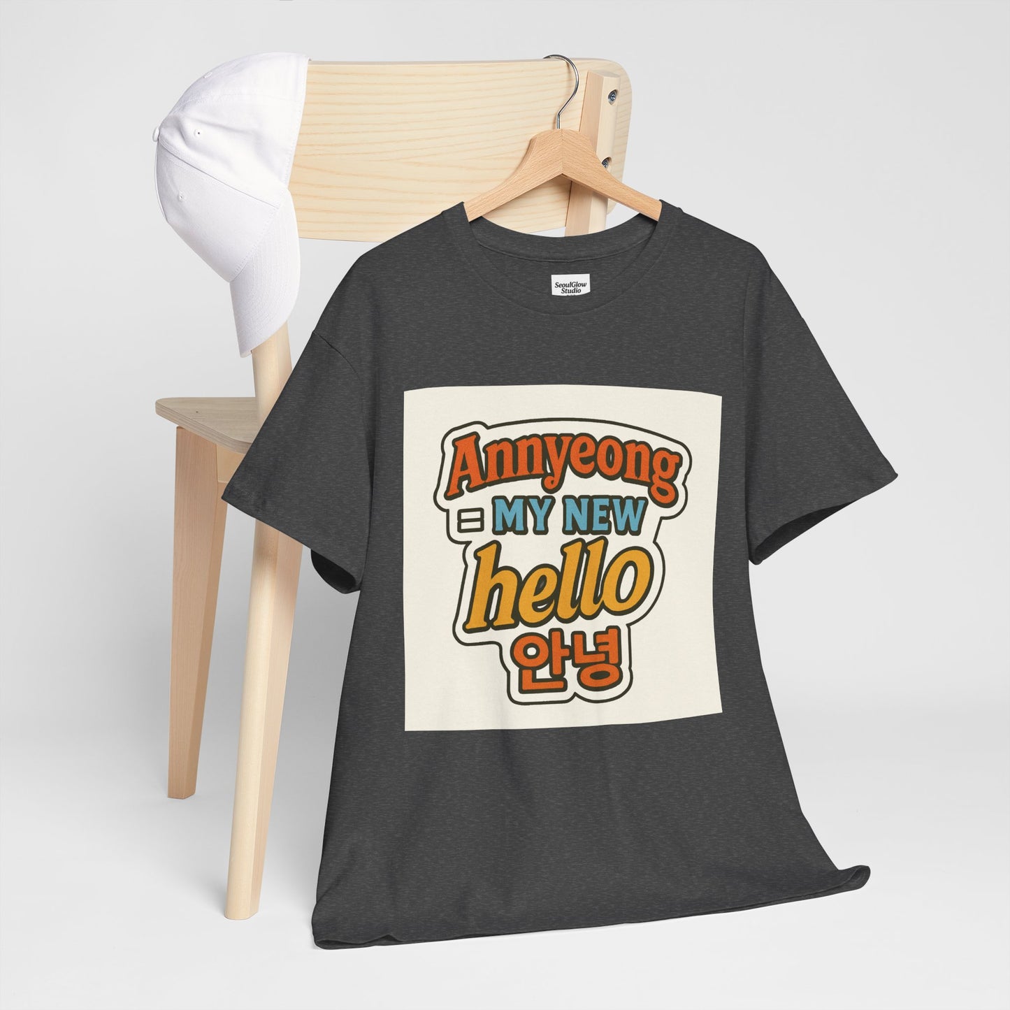 Annyeong!  Trendy Graphic Tee for Everyday Wear, Cute Unisex Tee, Perfect Gift for Friends, Stylish Casual Top, Korean-Inspired T-Shirt