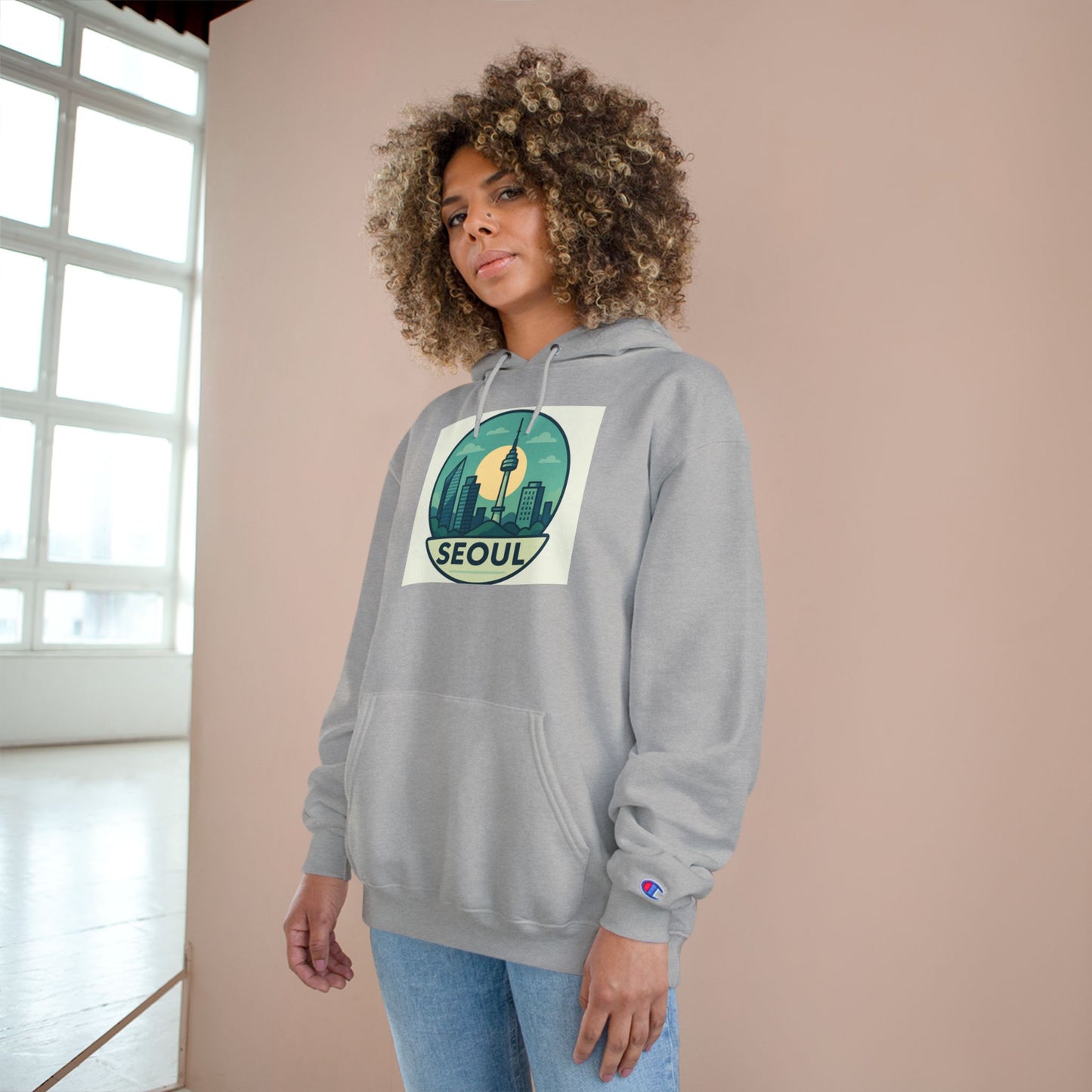 (US) Seoul Skyline Champion Hoodie - Urban Travel