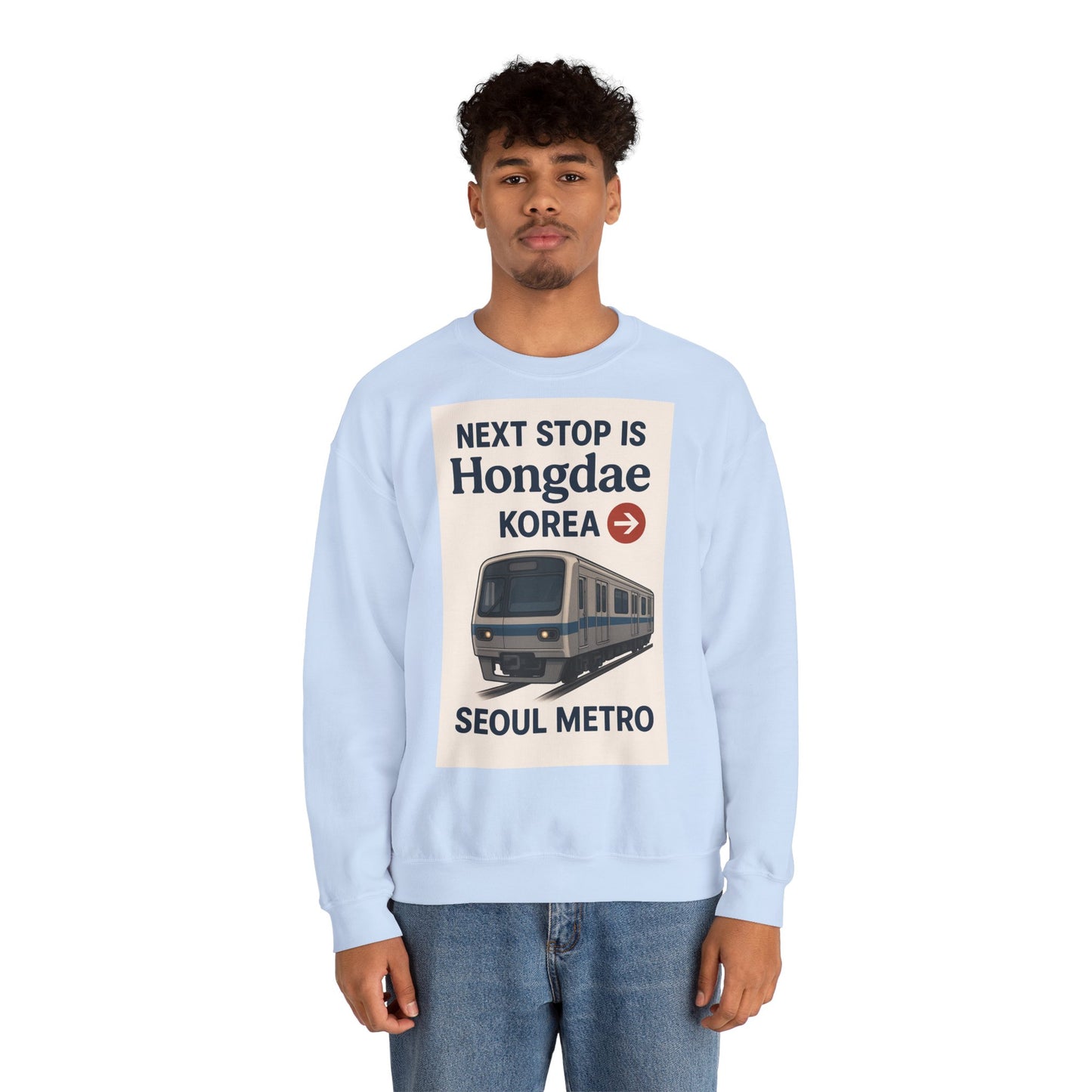 Hongdae Metro Sweatshirt, Seoul, Korea travel Unisex Crewneck, Perfect for Travelers, Urban Outfit, Gift for Transit Enthusiasts
