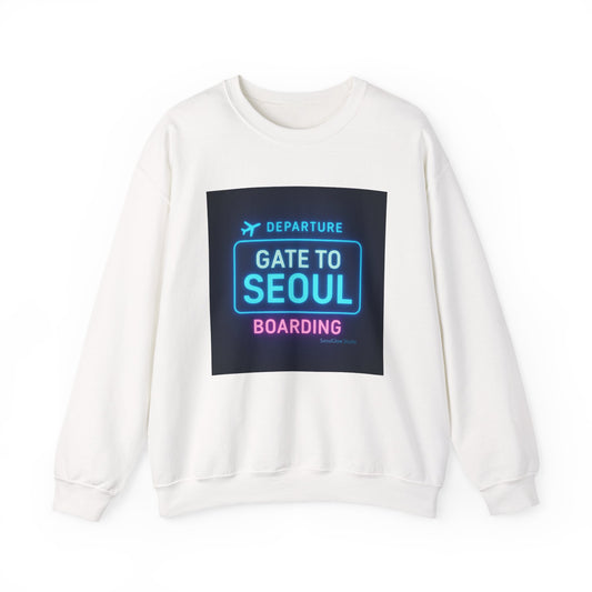 Gate to Seoul Crewneck Sweatshirt - Travel Gift, Adventure Apparel, Comfy Casual Wear, Perfect for Wanderlust