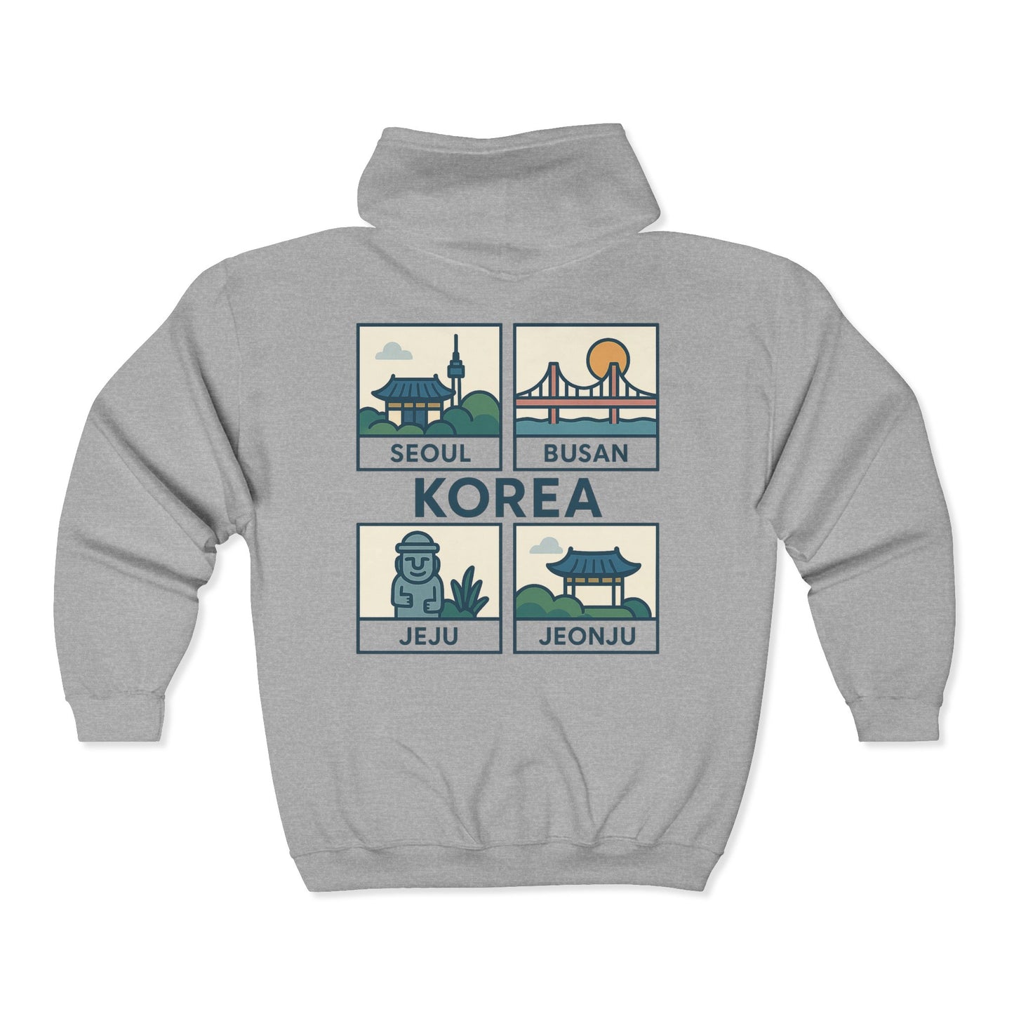 Seoul Cityscape Zip Hoodie, Cozy Urban Sweatshirt, Travel Souvenir Jacket, Unisex Gift, Cool Streetwear, City Lover Apparel