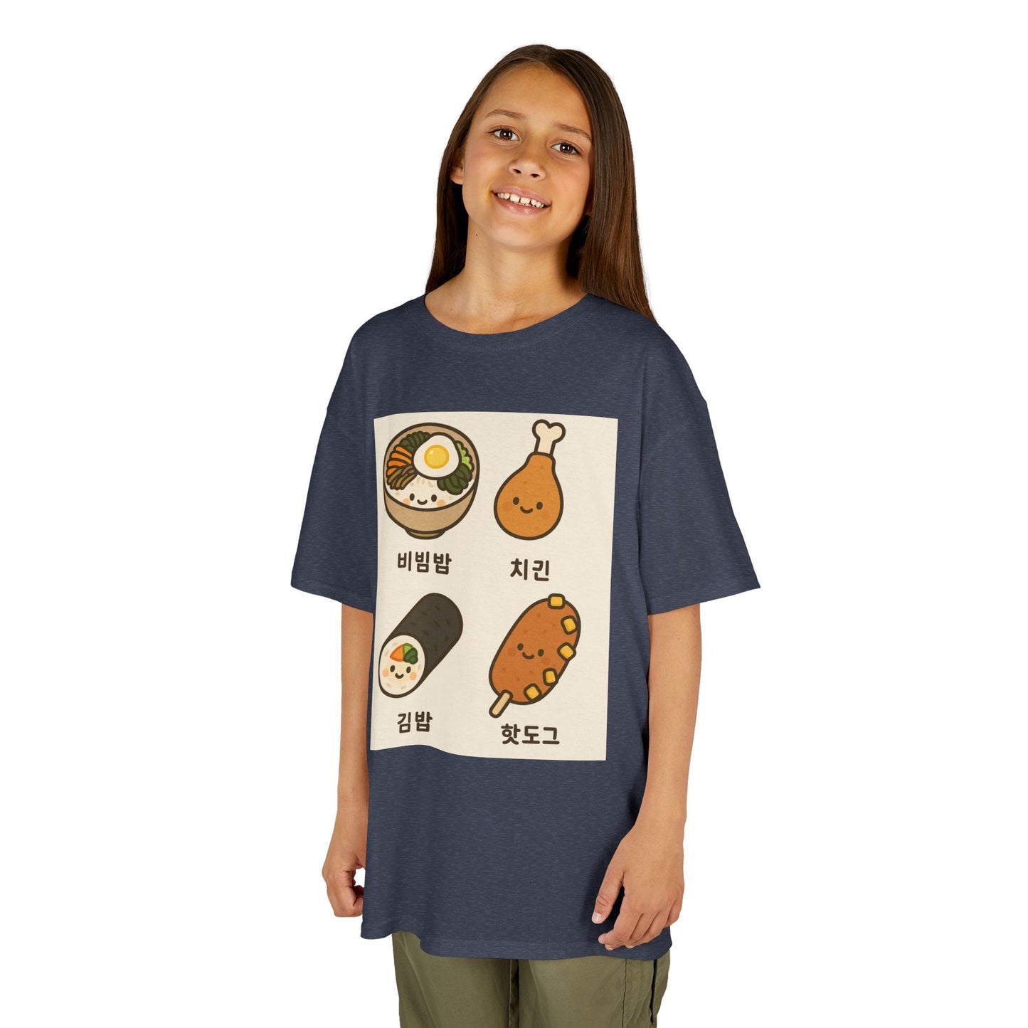Kids Korean Food Tee - Cute Kimbap & Chicken Design Gift