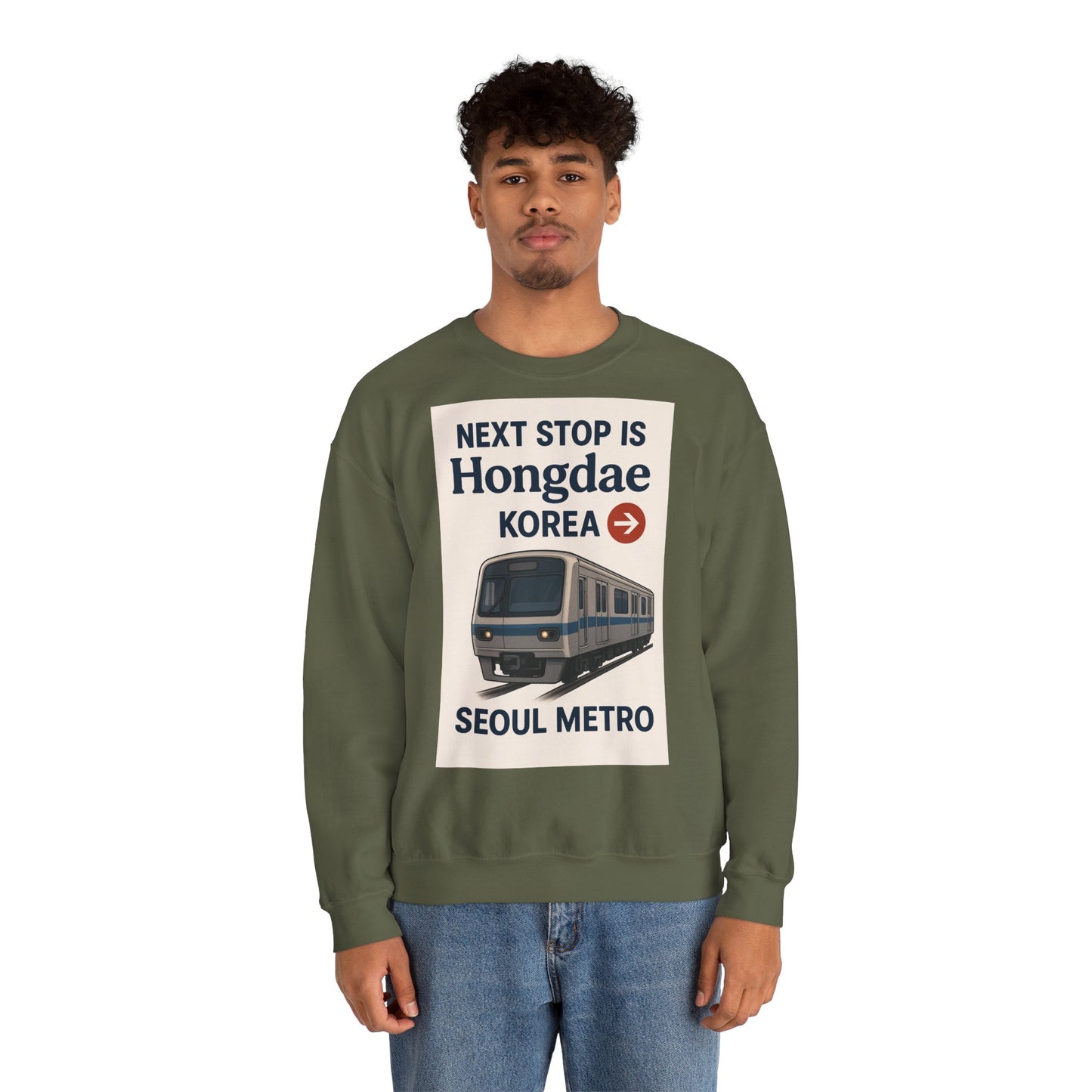 Hongdae Metro Sweatshirt, Seoul, Korea travel Unisex Crewneck, Perfect for Travelers, Urban Outfit, Gift for Transit Enthusiasts