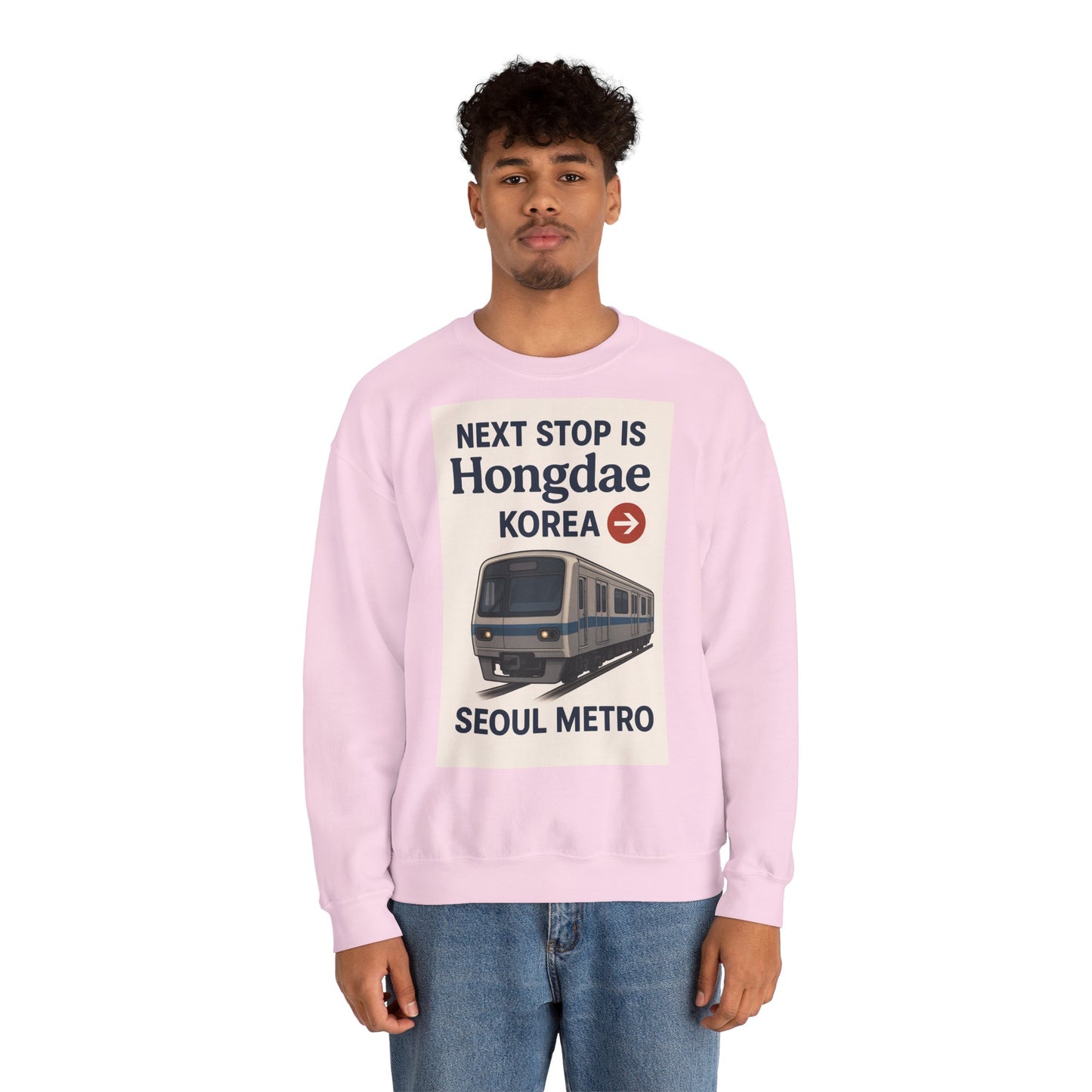 Hongdae Metro Sweatshirt, Seoul, Korea travel Unisex Crewneck, Perfect for Travelers, Urban Outfit, Gift for Transit Enthusiasts