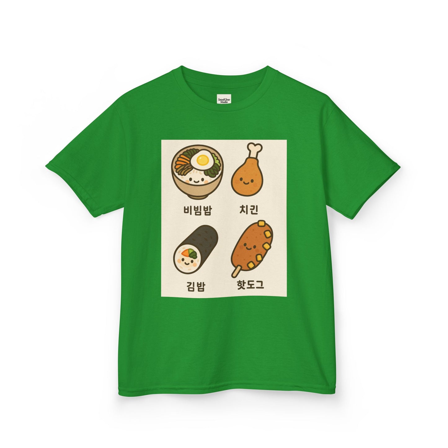 Kids Korean Food Tee - Cute Kimbap & Chicken Design Gift