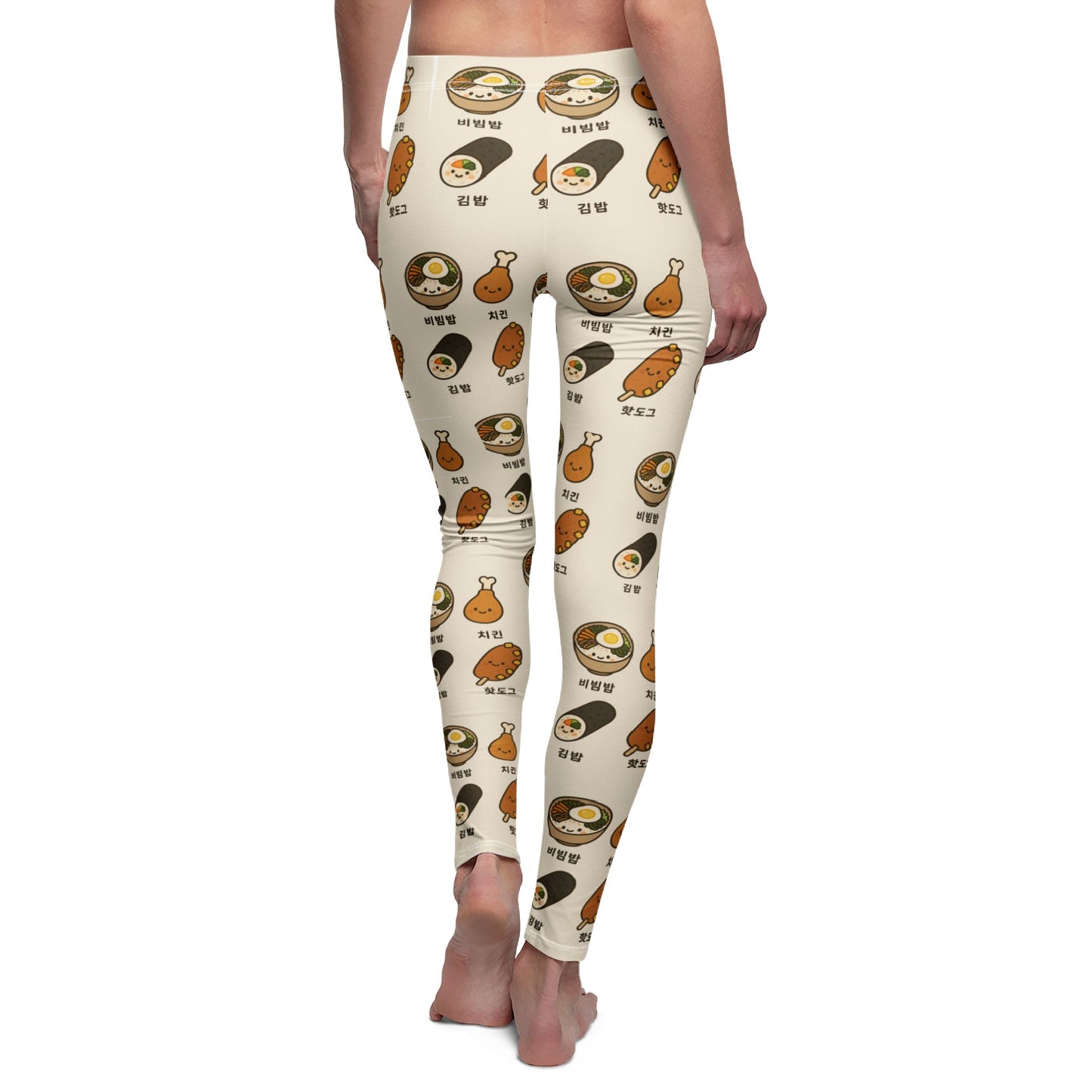 Fun Korean street food Print Leggings, Fun Casual Wear, Trendy and Comfortable, Great for Foodies, Awesome Gift for Friends, Uniquely Designed