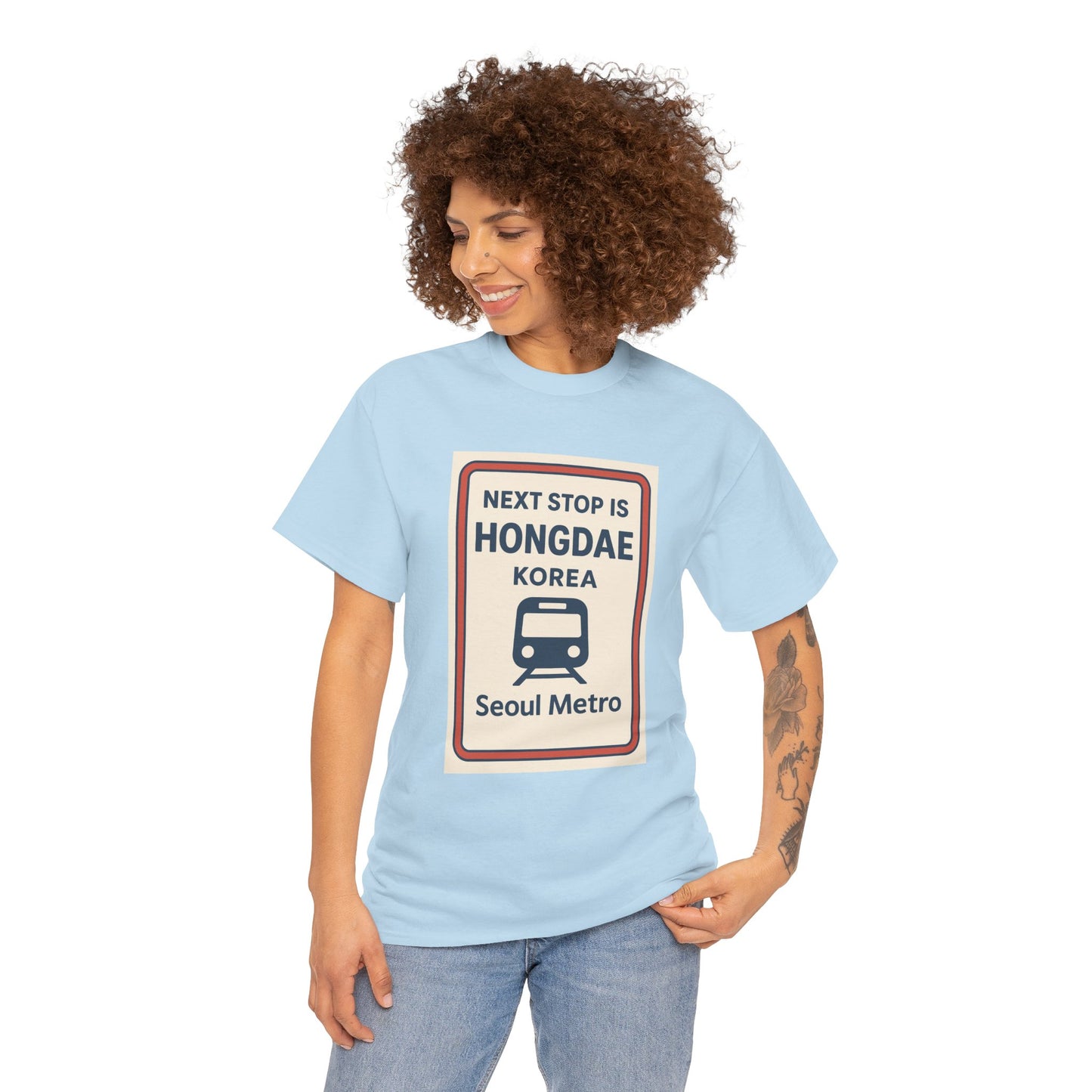 Seoul Metro Tee - Next Stop Hongdae, Travel Shirt, Souvenir Apparel, Korean Culture Gift, Unisex T-Shirt