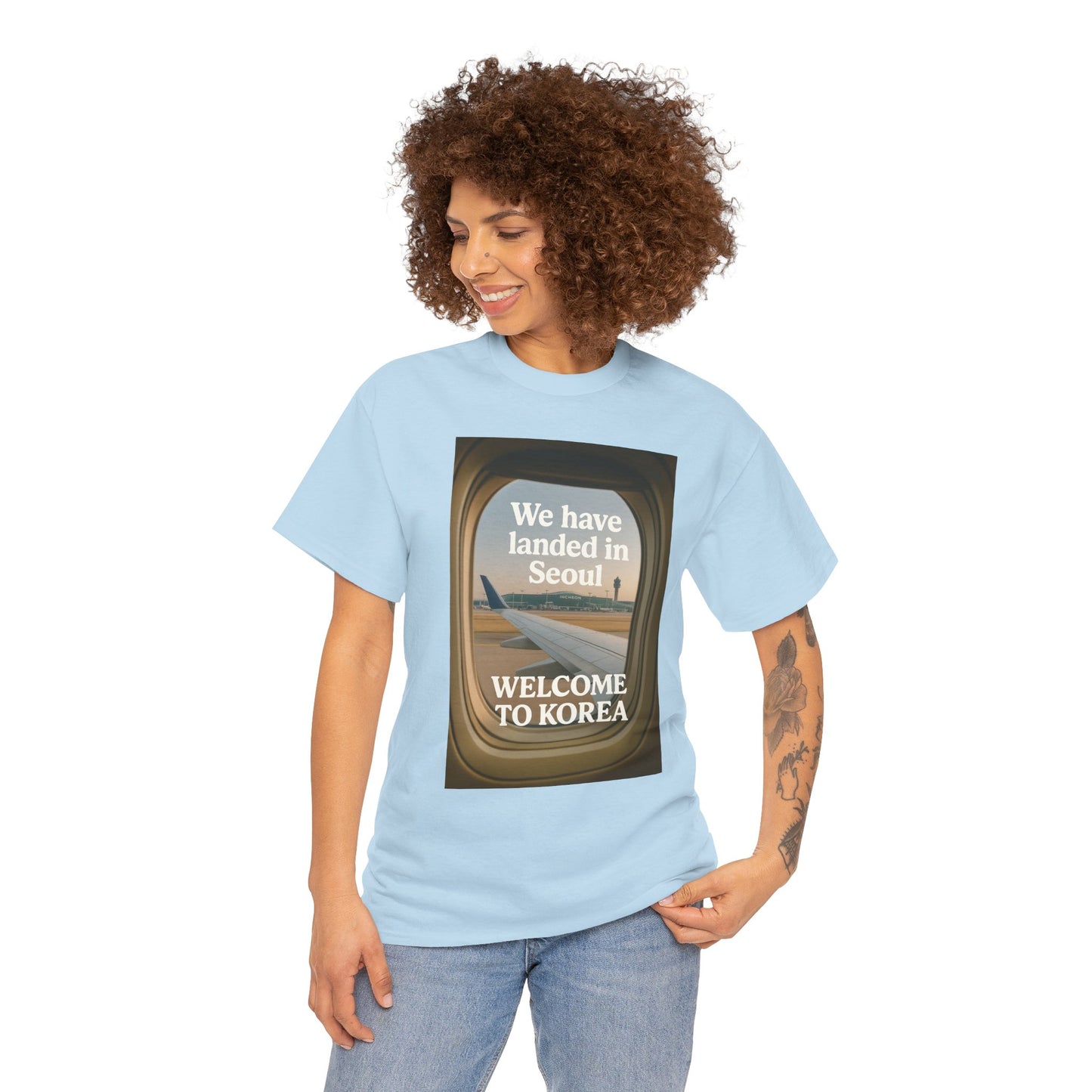 Landed in Seoul, Seoul Travel Tee - Welcome to Korea Unisex Cotton T-Shirt, Casual Travel Shirt, Gift for Travelers, Vintage Airplane Design Shirt, [...]