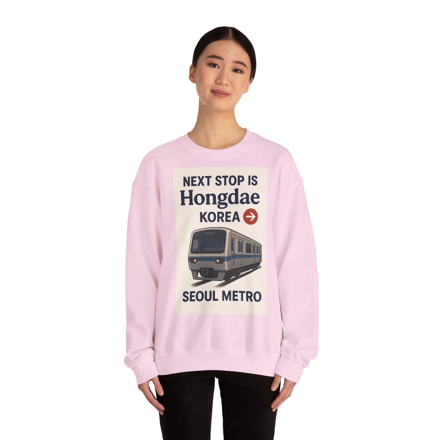 Hongdae Metro Sweatshirt, Seoul, Korea travel Unisex Crewneck, Perfect for Travelers, Urban Outfit, Gift for Transit Enthusiasts