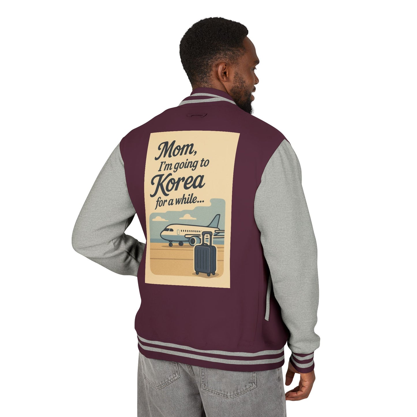 Mom I'm Going to Korea Letterman Jacket - Travel