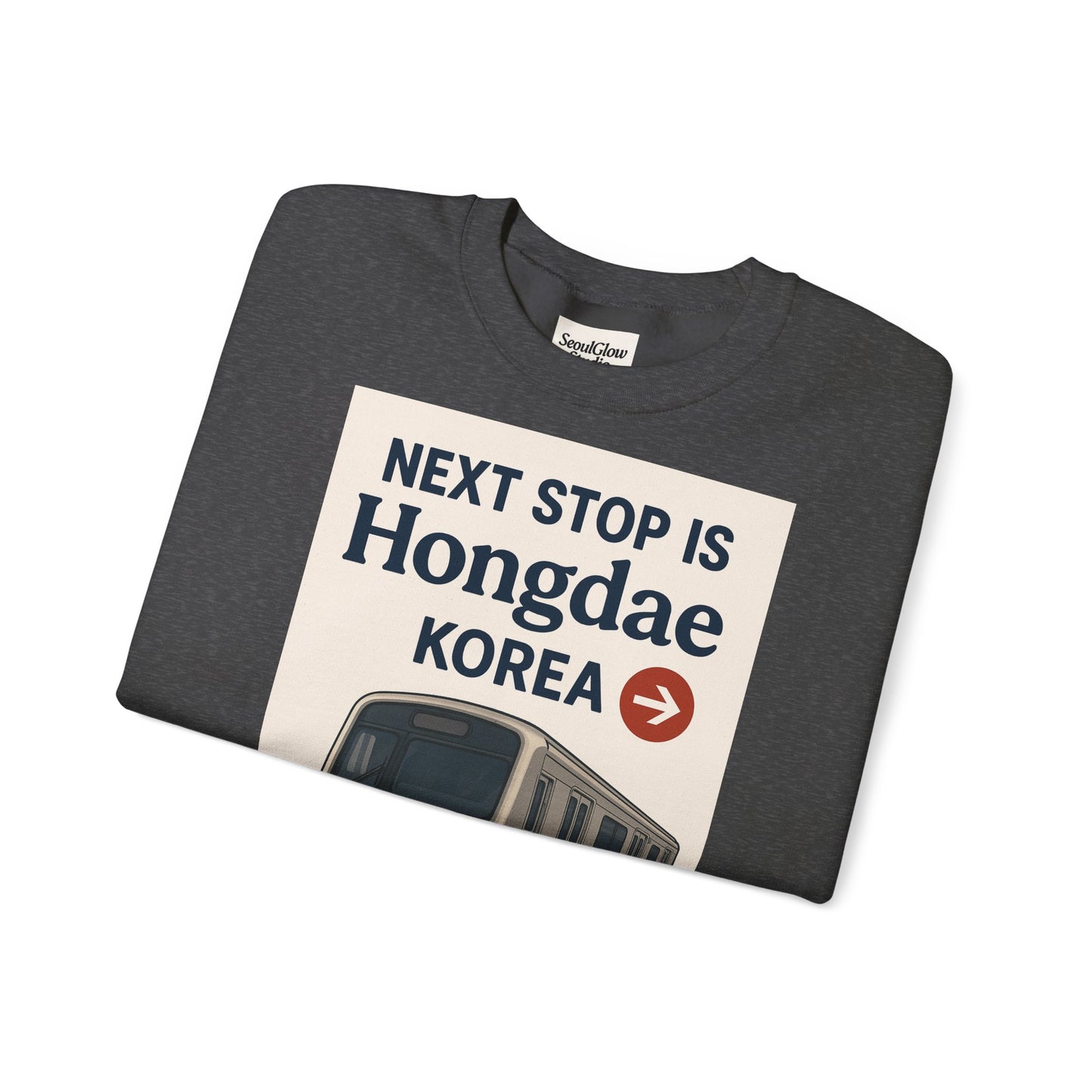 Hongdae Metro Sweatshirt, Seoul, Korea travel Unisex Crewneck, Perfect for Travelers, Urban Outfit, Gift for Transit Enthusiasts