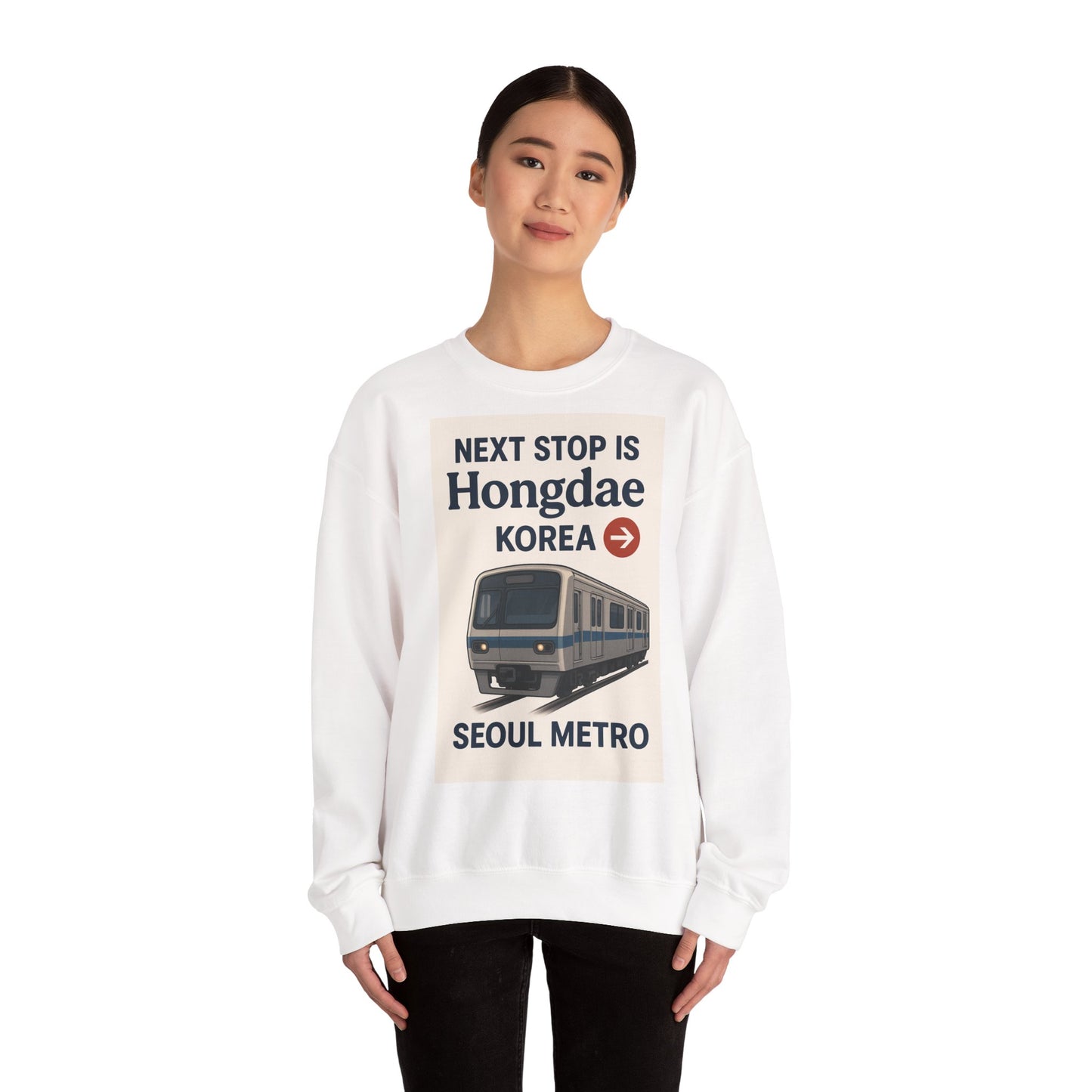 Hongdae Metro Sweatshirt, Seoul, Korea travel Unisex Crewneck, Perfect for Travelers, Urban Outfit, Gift for Transit Enthusiasts