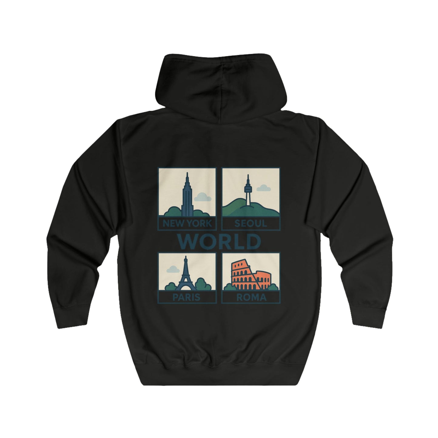 Travel-Inspired Unisex Hoodie with famous cities, Cozy Casual Wear, Perfect for Travel Lovers, Gift for Friends, Adventure Apparel