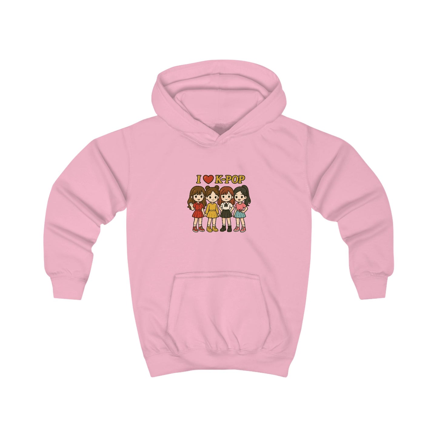 I Love K-Pop Kids Hoodie, Cute K-Pop Sweatshirt, Girls Hoodie, Music Lover Gift, Anime Apparel, Hip Hop Style
