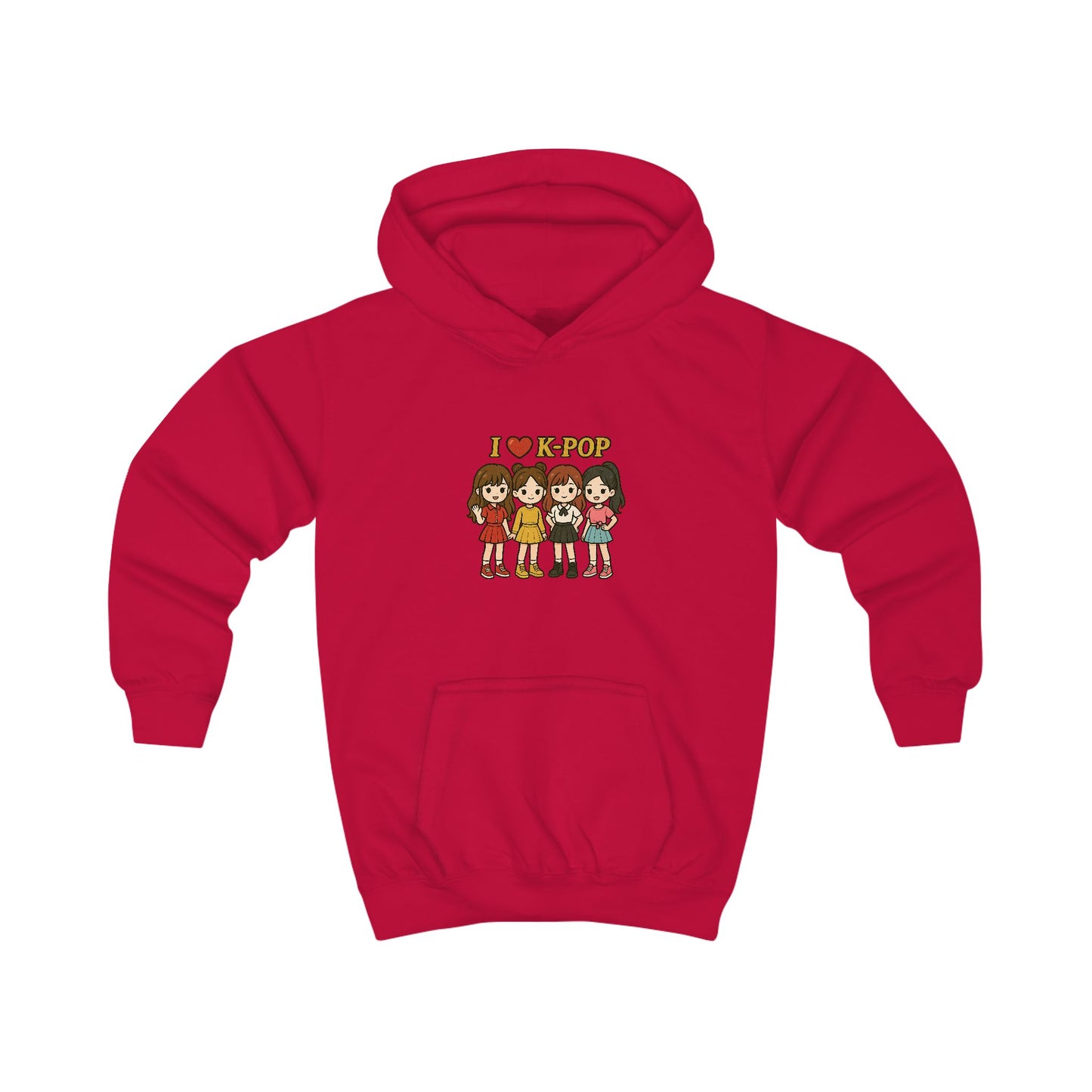 I Love K-Pop Kids Hoodie, Cute K-Pop Sweatshirt, Girls Hoodie, Music Lover Gift, Anime Apparel, Hip Hop Style