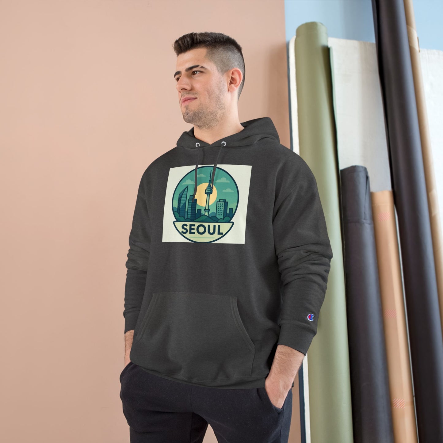 (US) Seoul Skyline Champion Hoodie - Urban Travel