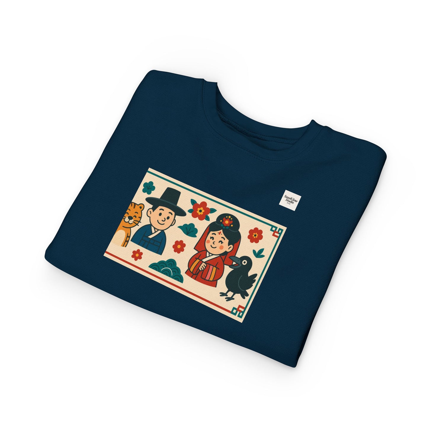 Korean Cultural Charm Toddler Sweatshirt, Kids' Cozy Apparel, Unique Gift for Birthdays, Cute Toddler Clothing, Holiday Outfit