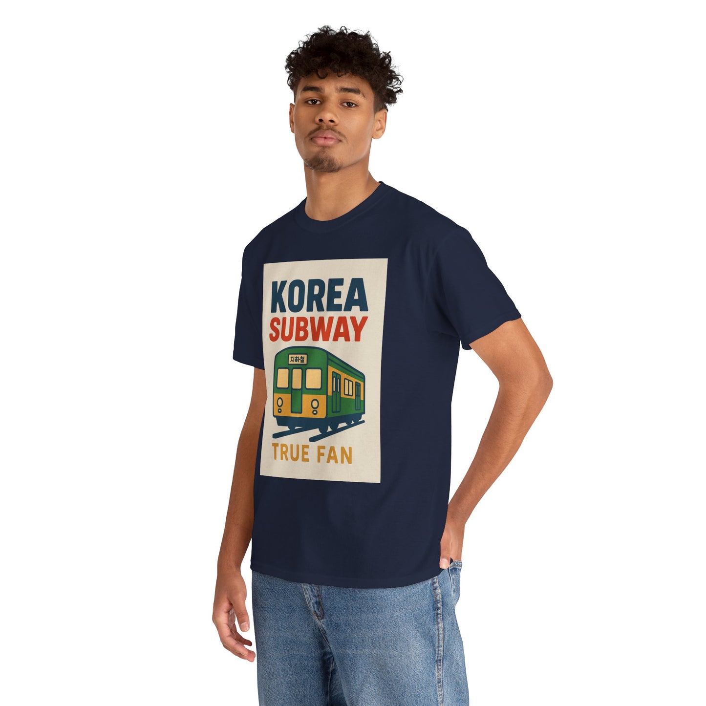 Korea Subway Fan Unisex Heavy Cotton Tee, Graphic Tee, Travel Shirt, Souvenir Shirt, Cool Casual Wear