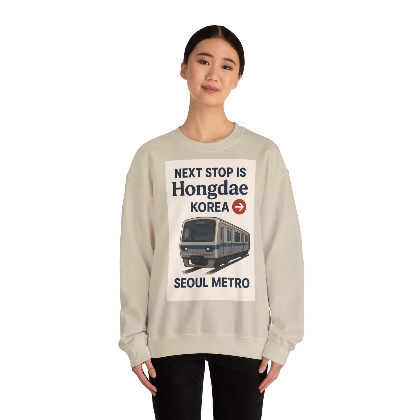 Hongdae Metro Sweatshirt, Seoul, Korea travel Unisex Crewneck, Perfect for Travelers, Urban Outfit, Gift for Transit Enthusiasts