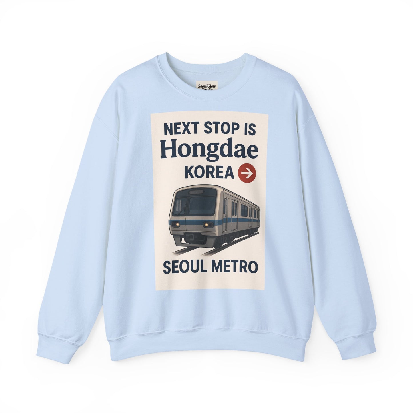 Hongdae Metro Sweatshirt, Seoul, Korea travel Unisex Crewneck, Perfect for Travelers, Urban Outfit, Gift for Transit Enthusiasts