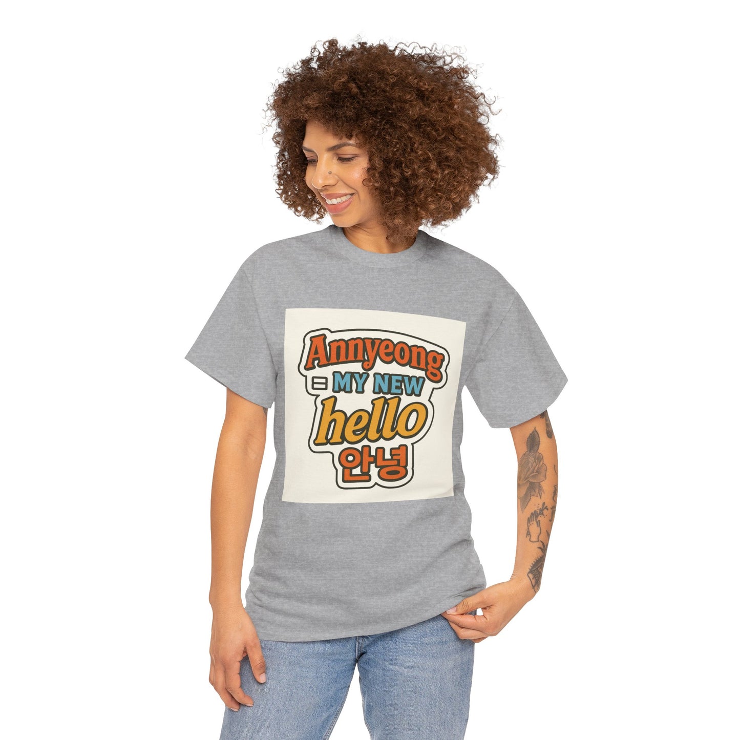 Annyeong!  Trendy Graphic Tee for Everyday Wear, Cute Unisex Tee, Perfect Gift for Friends, Stylish Casual Top, Korean-Inspired T-Shirt