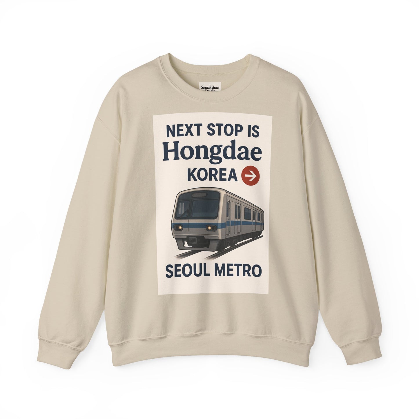 Hongdae Metro Sweatshirt, Seoul, Korea travel Unisex Crewneck, Perfect for Travelers, Urban Outfit, Gift for Transit Enthusiasts