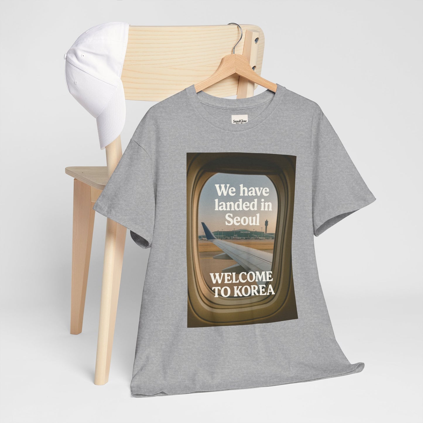 Landed in Seoul, Seoul Travel Tee - Welcome to Korea Unisex Cotton T-Shirt, Casual Travel Shirt, Gift for Travelers, Vintage Airplane Design Shirt, [...]