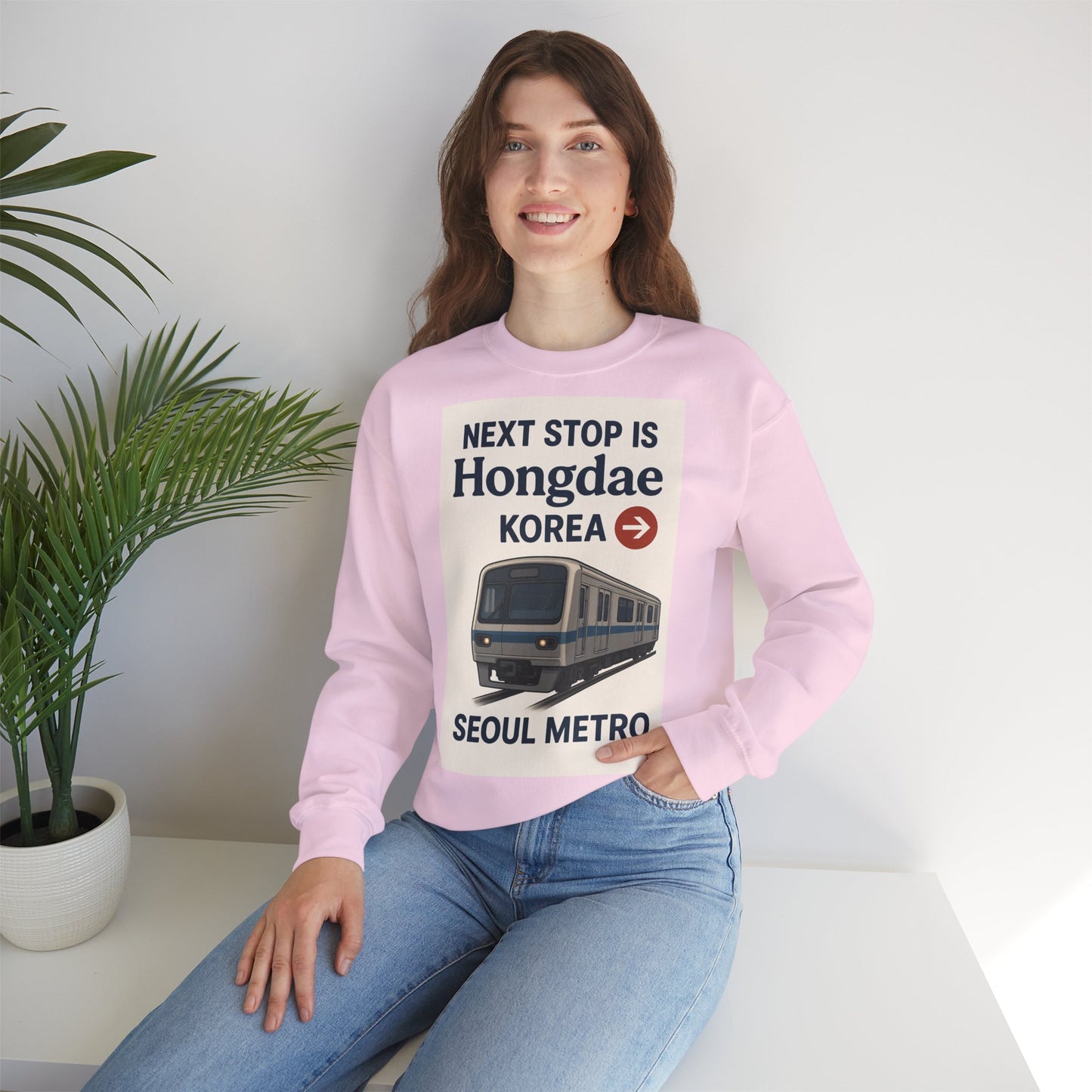Hongdae Metro Sweatshirt, Seoul, Korea travel Unisex Crewneck, Perfect for Travelers, Urban Outfit, Gift for Transit Enthusiasts