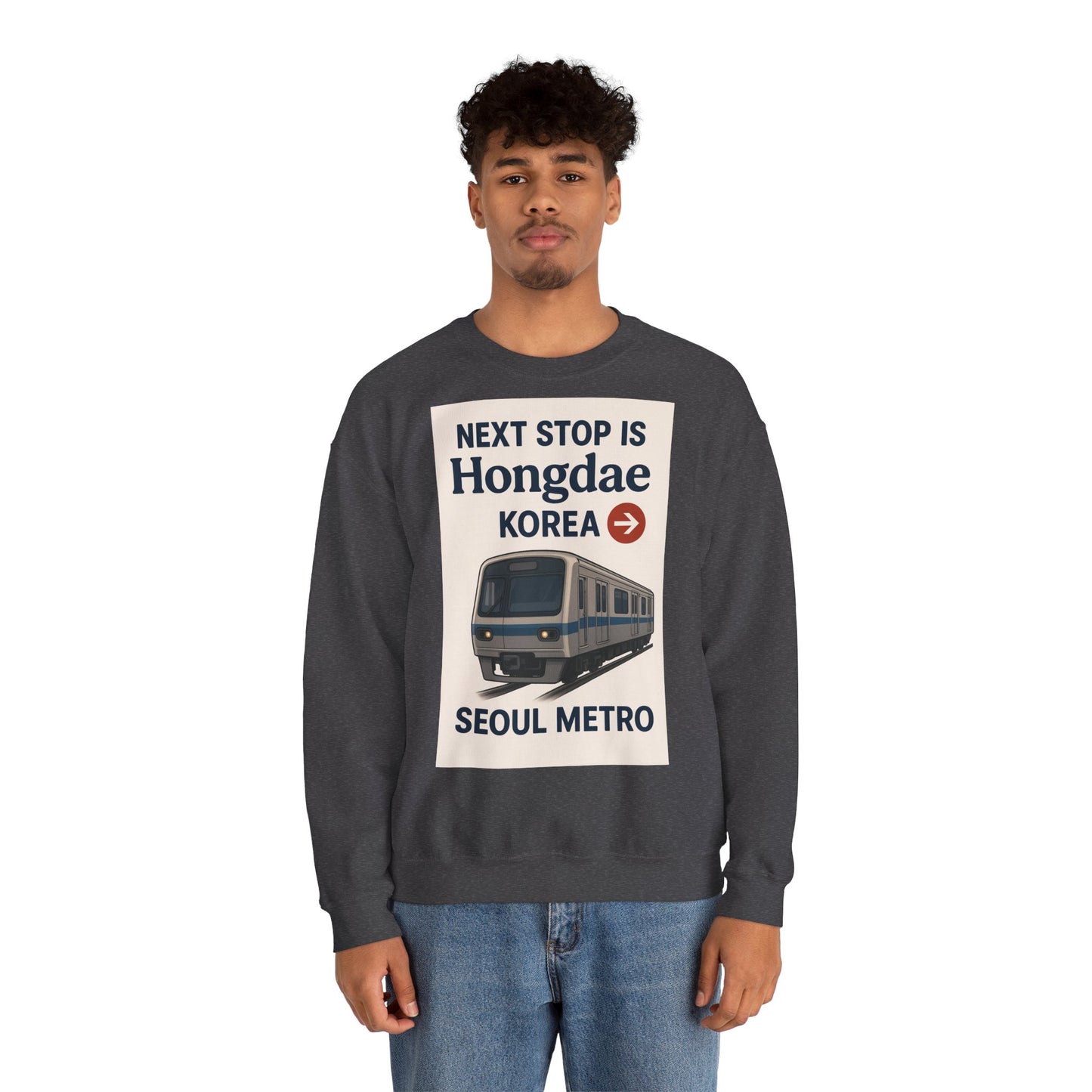 Hongdae Metro Sweatshirt, Seoul, Korea travel Unisex Crewneck, Perfect for Travelers, Urban Outfit, Gift for Transit Enthusiasts