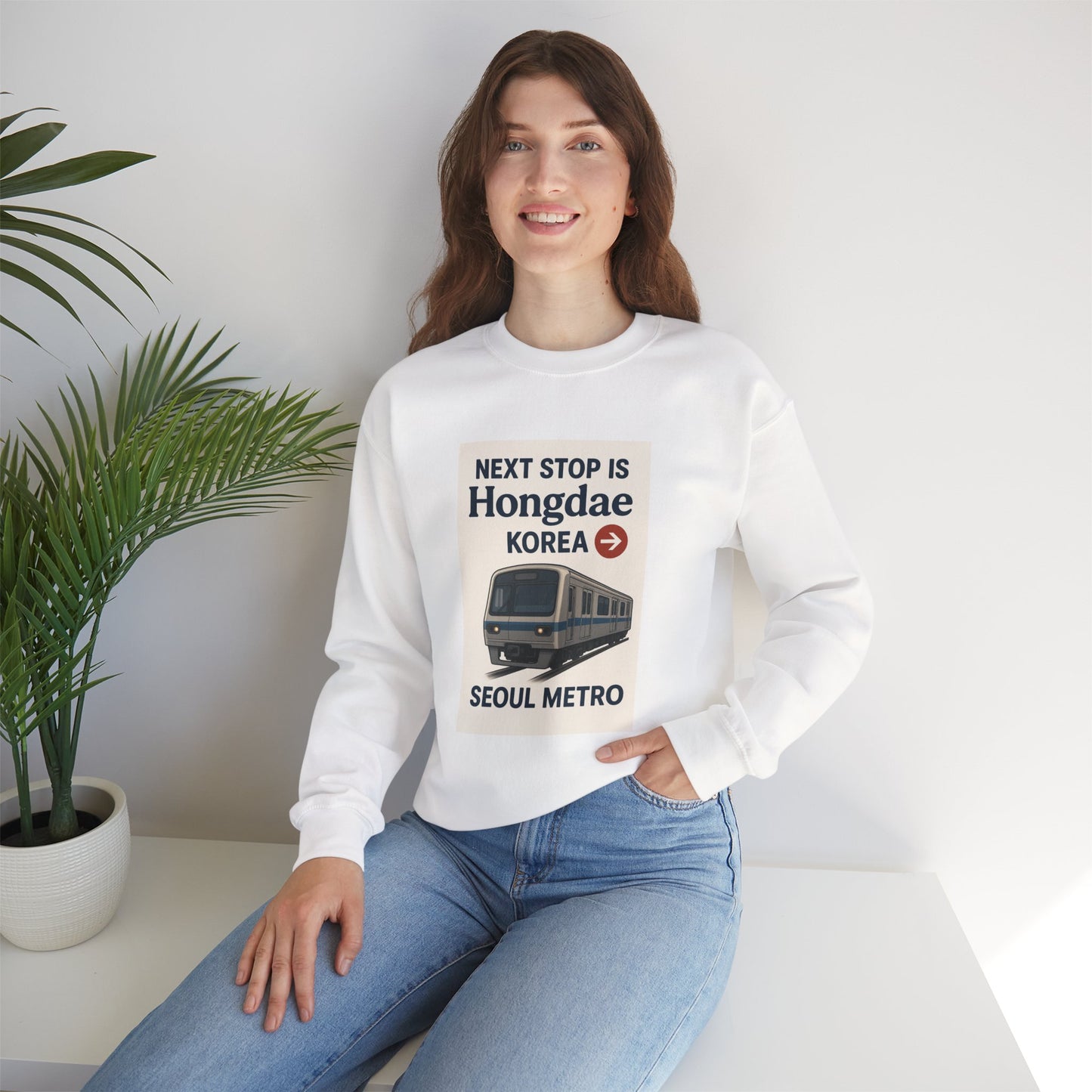 Travel Seoul Crewneck - Next Stop Hongdae
