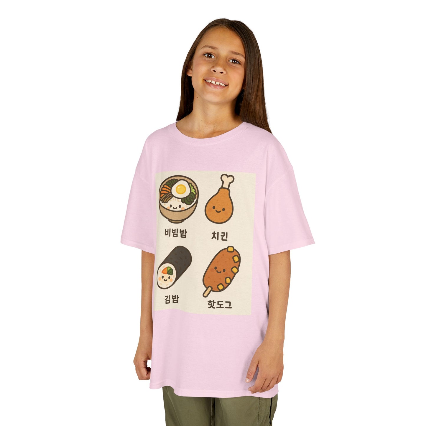 Kids Korean Food Tee - Cute Kimbap & Chicken Design Gift