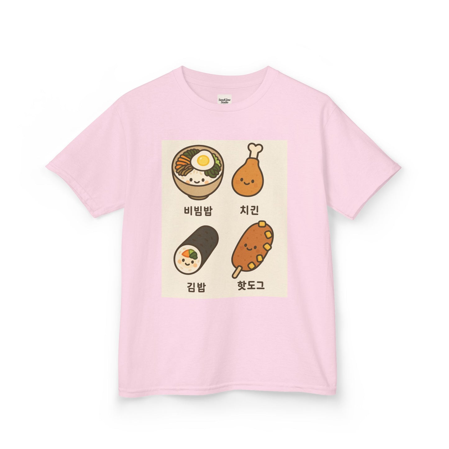 Kids Korean Food Tee - Cute Kimbap & Chicken Design Gift